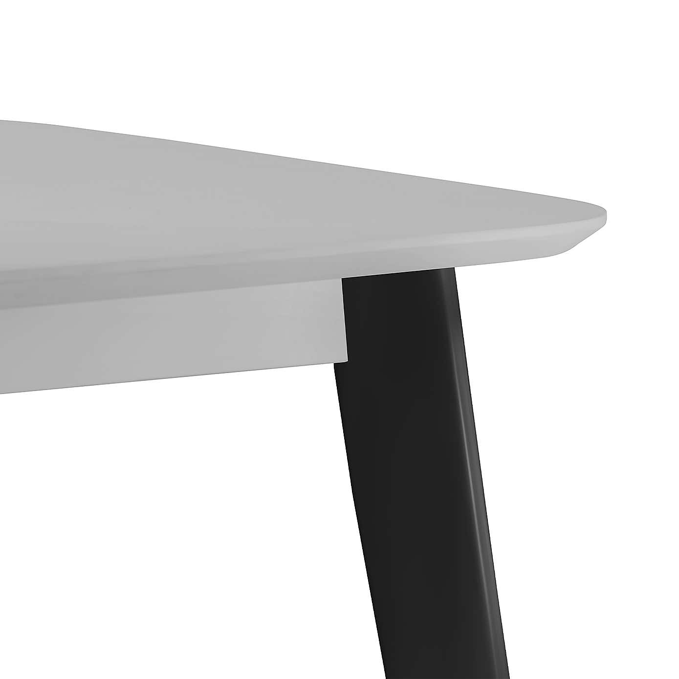 Casa 4 Seater Rectangular Dining Table, Grey and Black