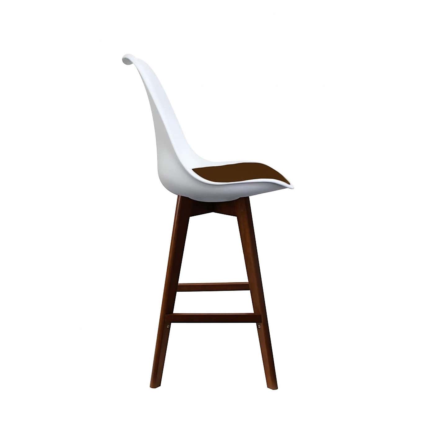 Fusion Living Soho White Plastic Bar Stool