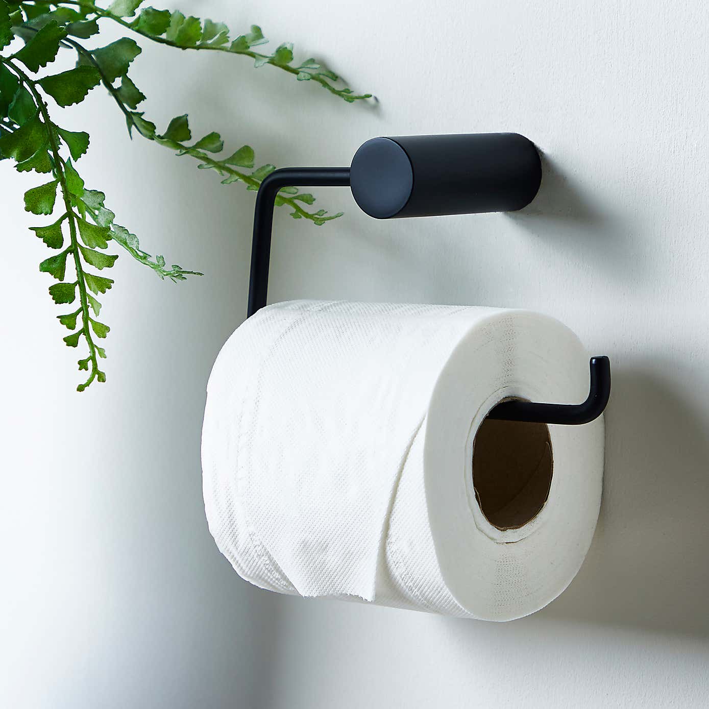 Elements Matt Black Toilet Roll Holder