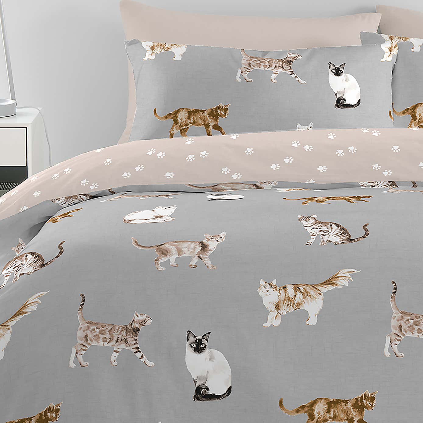Cats Polycotton Duvet Cover & Pillowcase Set