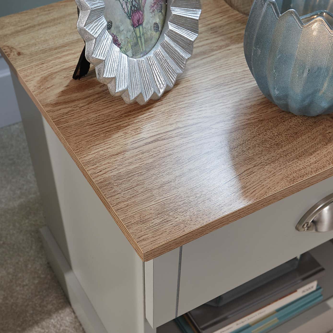 Kendal 1 Drawer Bedside Table, Grey