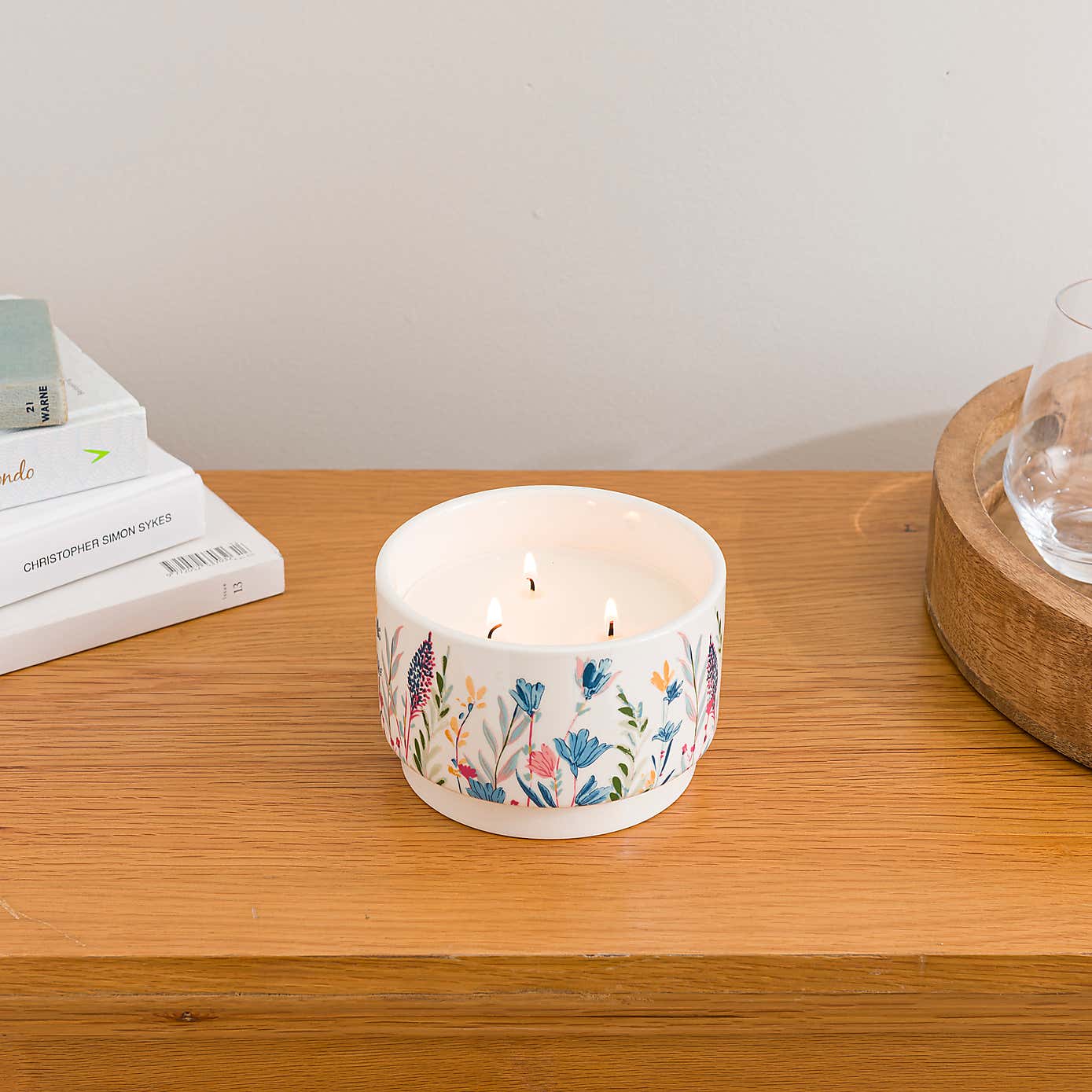 Floral Ceramic Multiwick Candle