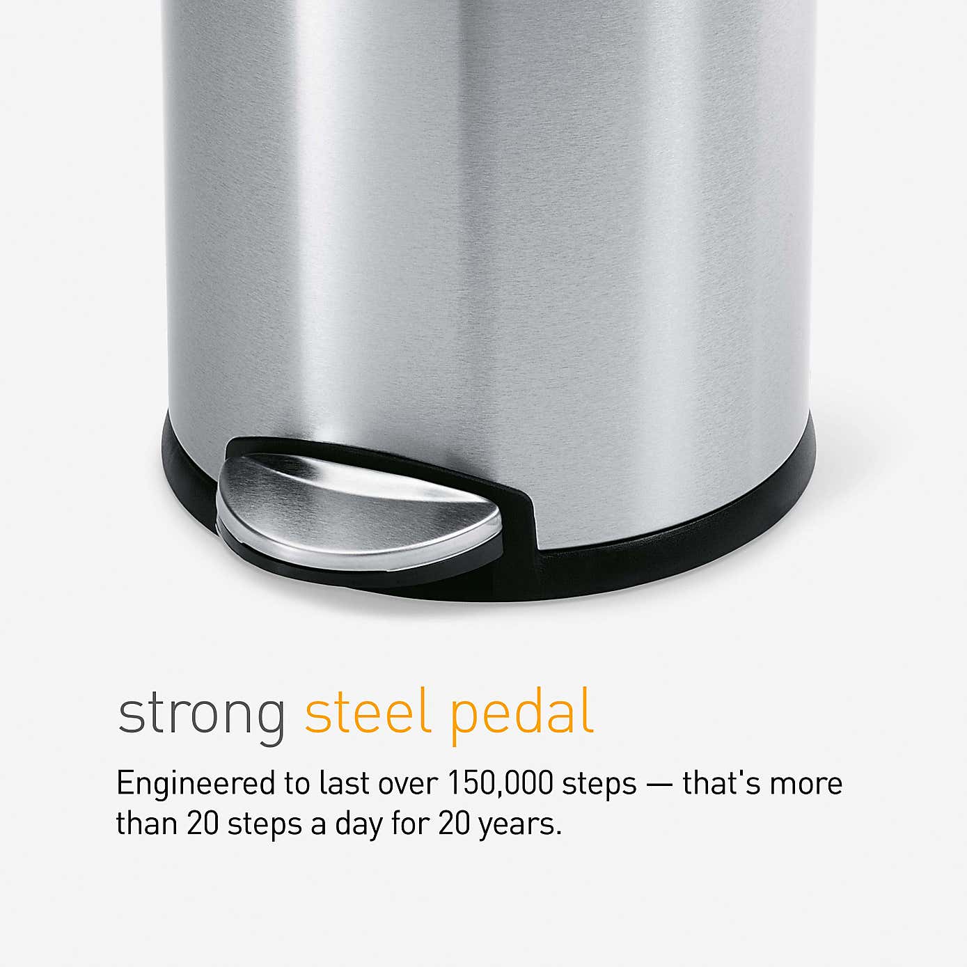 simplehuman 4.5 Litre Silver Round Pedal Bin