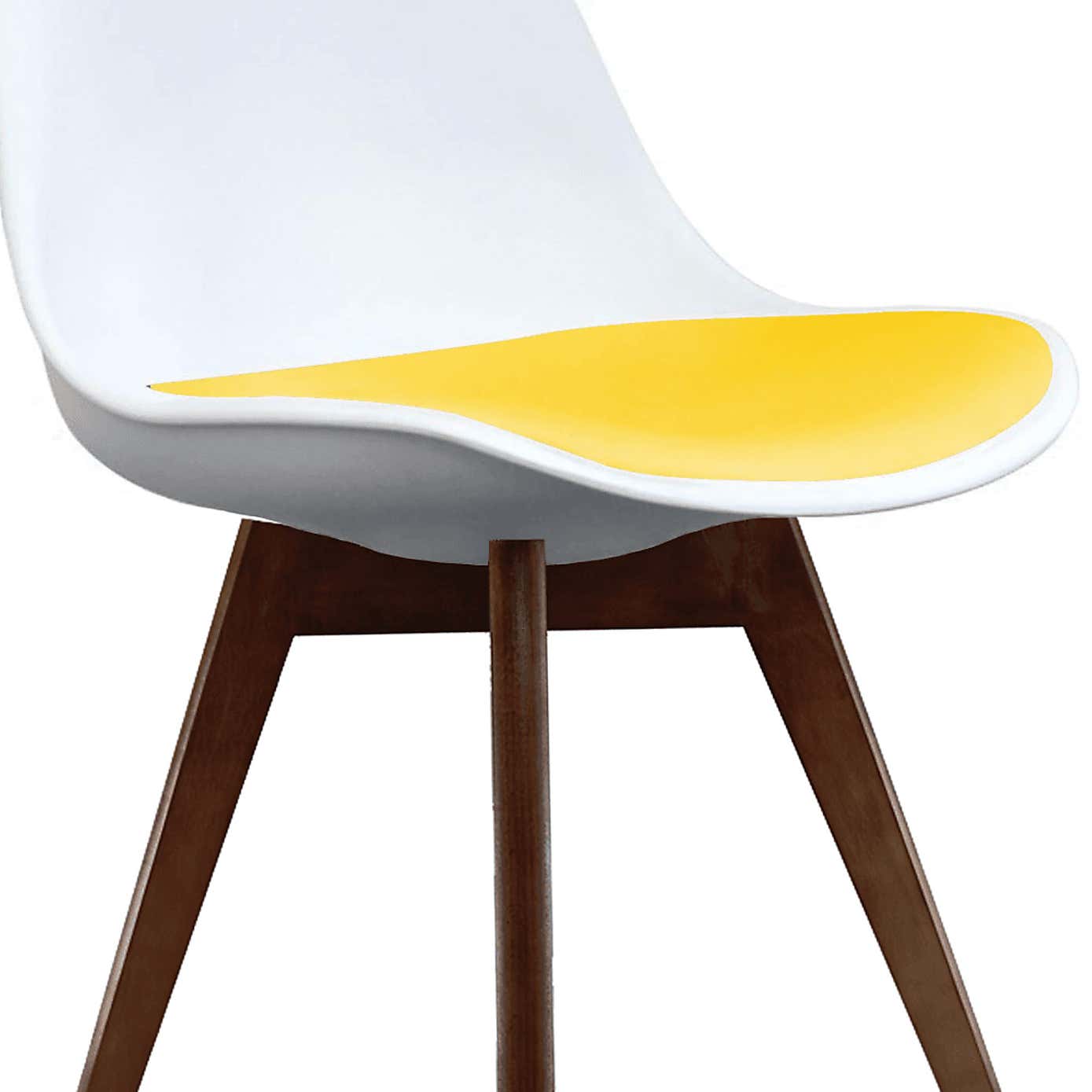 Fusion Living Soho White Plastic Dining Chair with Squared Legs