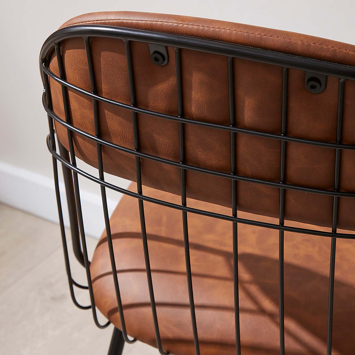 Marcela Set of 2 Chairs, Tan Faux Leather