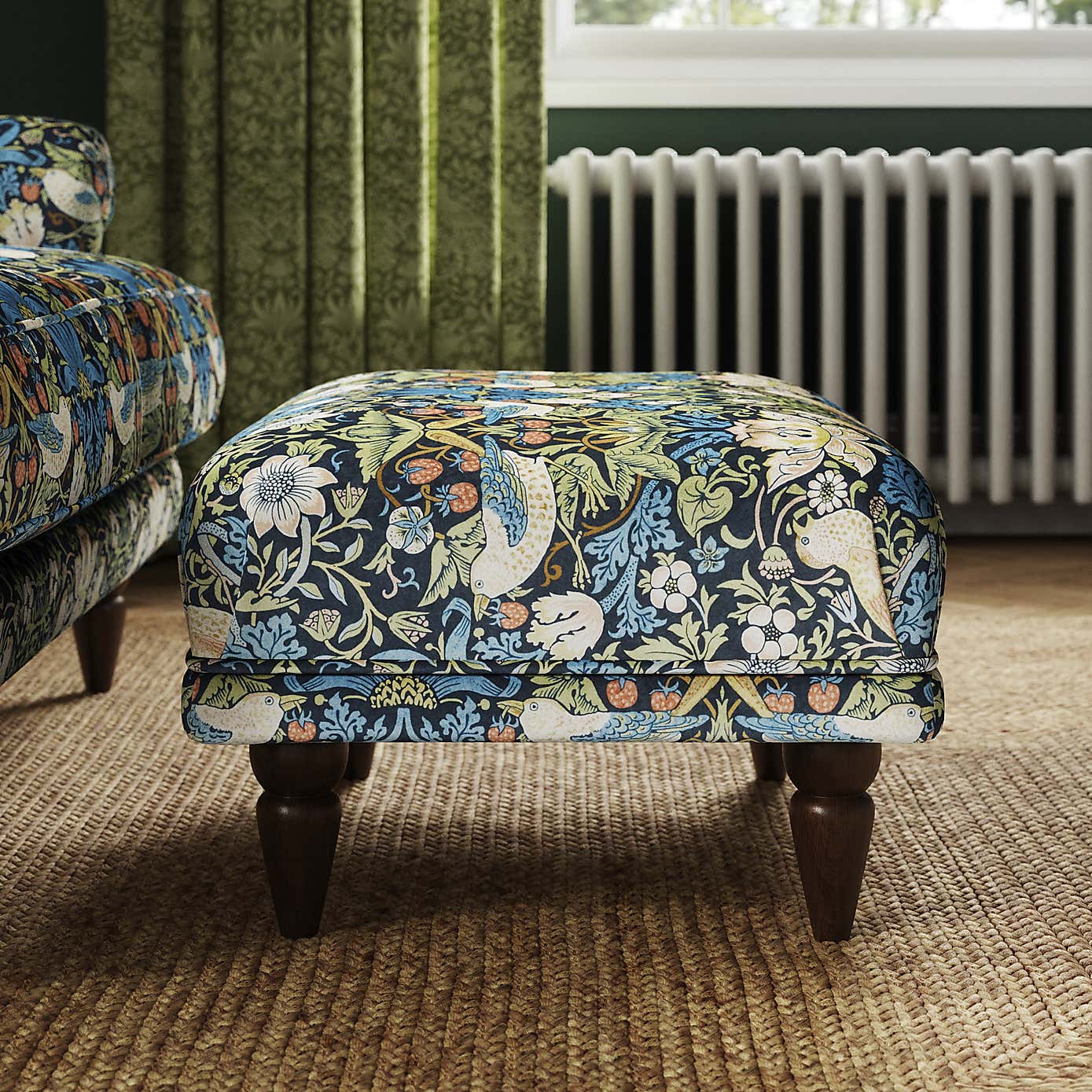 William Morris Strawberry Thief Velvet Fabric Sample