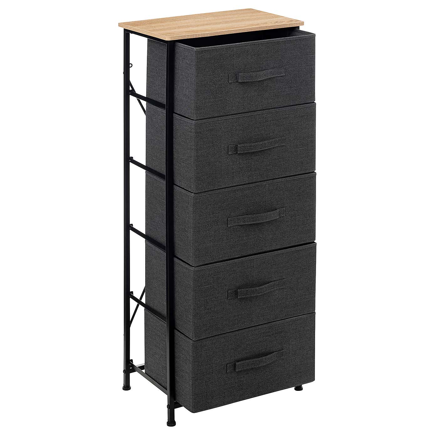 Tissa Tall Grey 5 Drawer Storage Unit