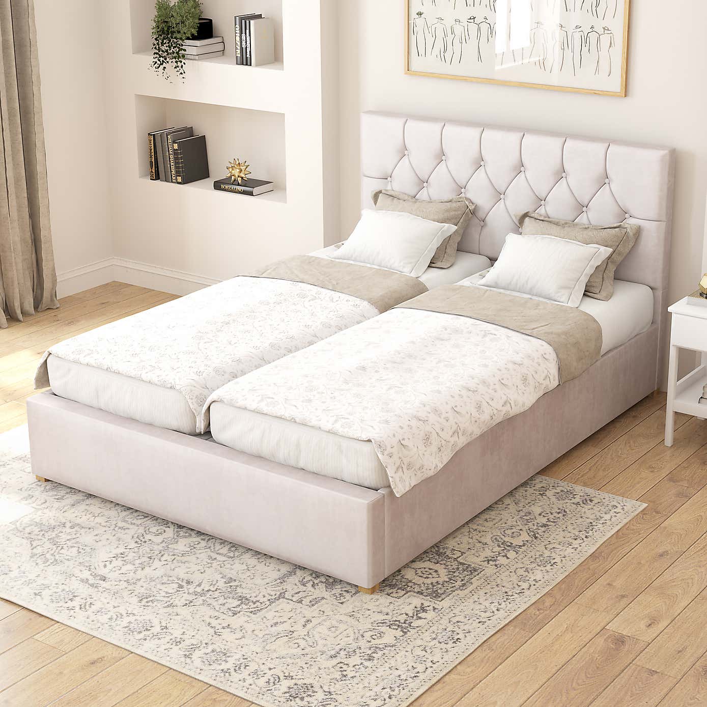 Olivier Plush Velvet Adjustable Bed