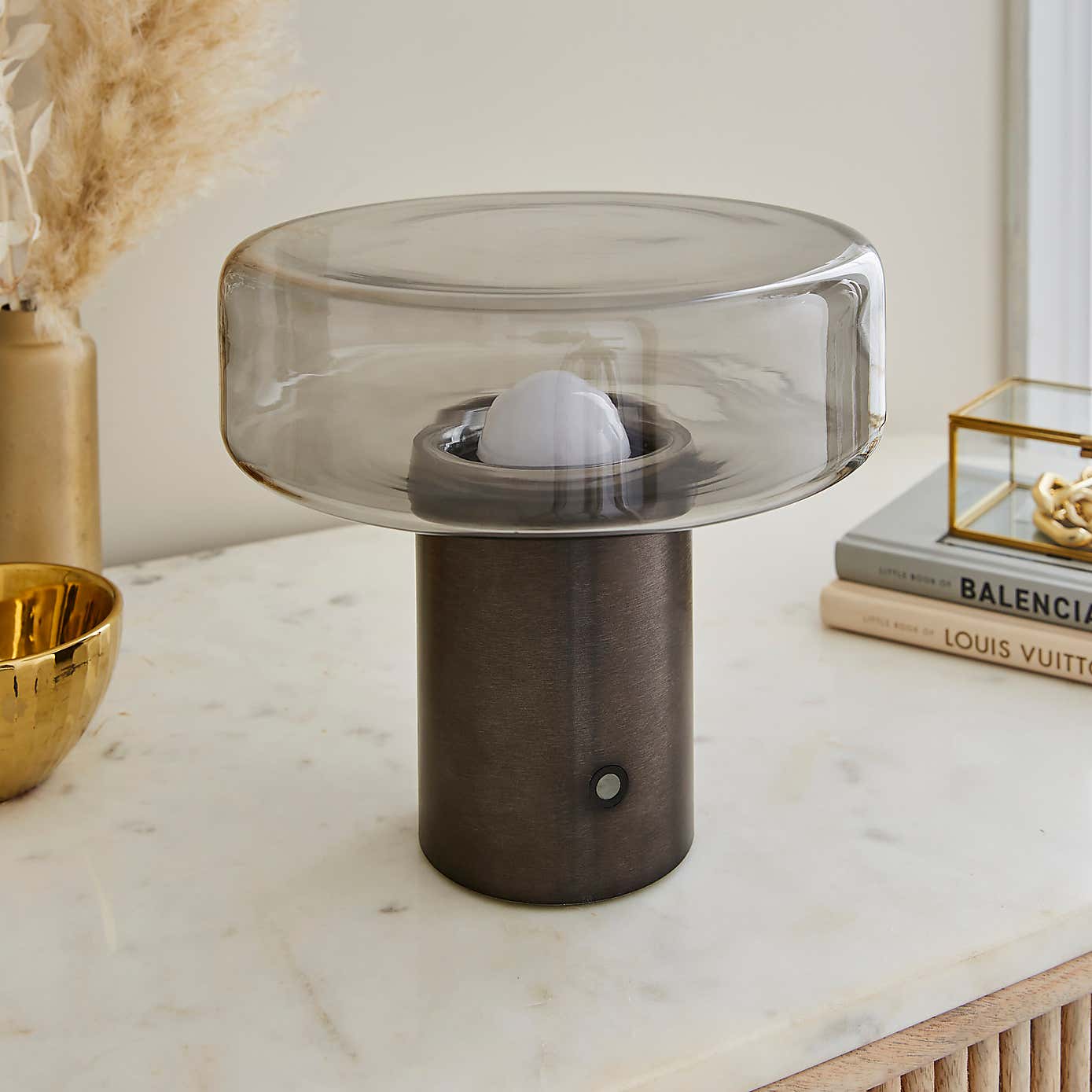 Dorien Glass Rechargable Table Lamp