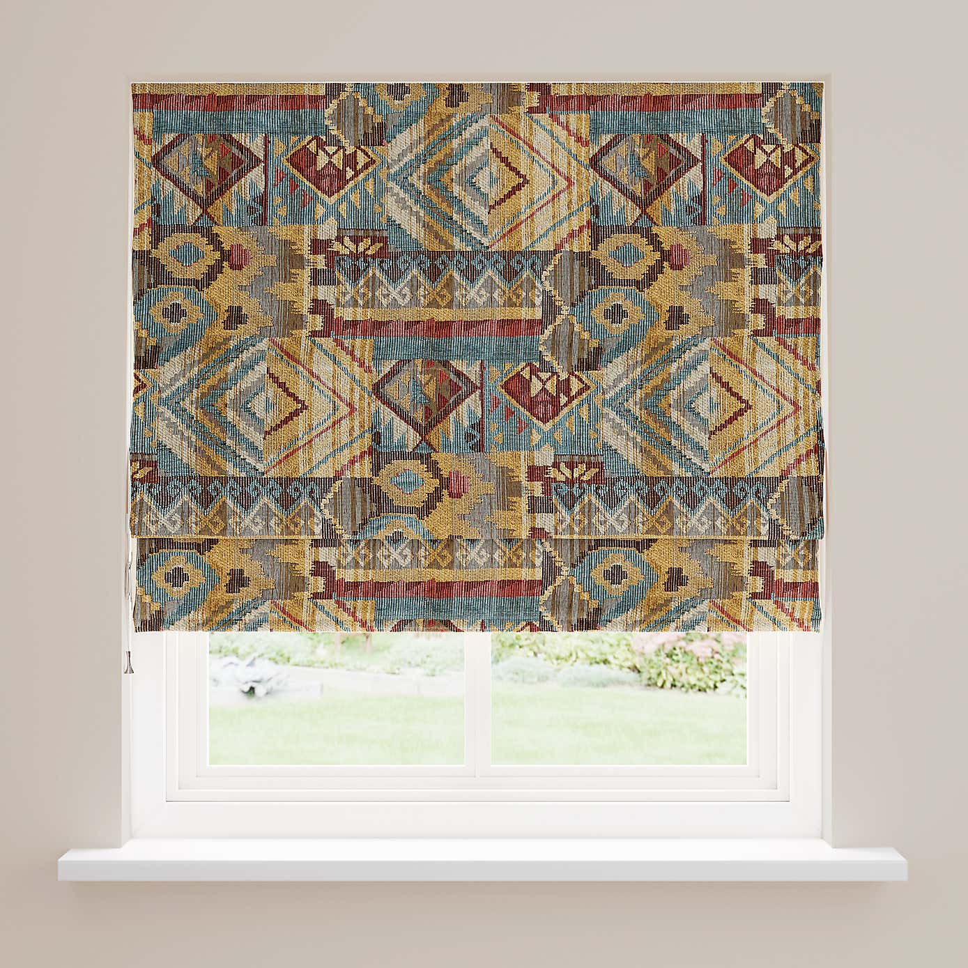 Evander Red Roman Blind