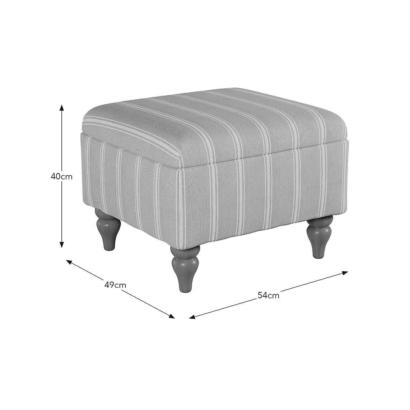 Oswald Stripe Storage Footstool