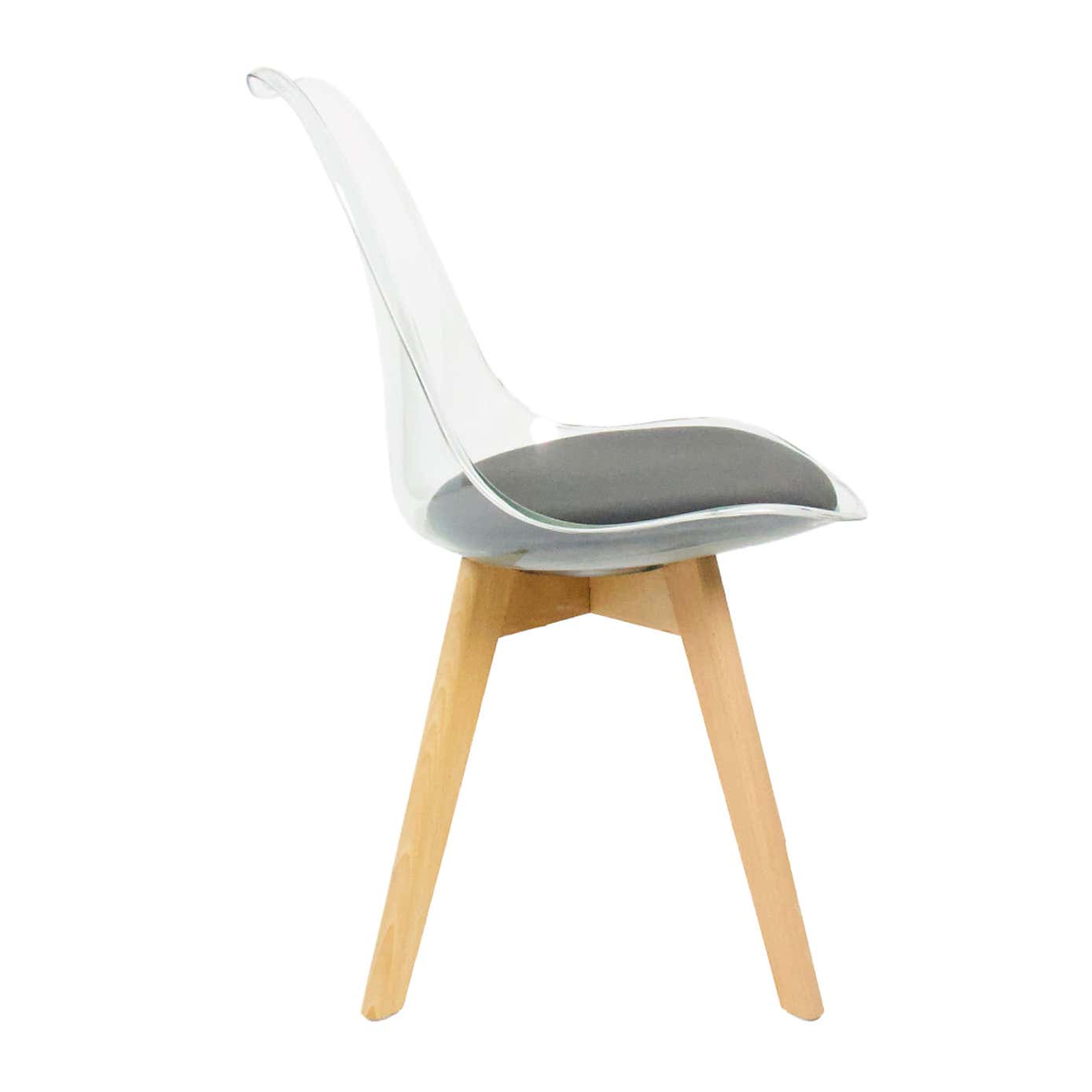 Fusion Living Soho Clear Plastic Dining Chair with Squared Legs