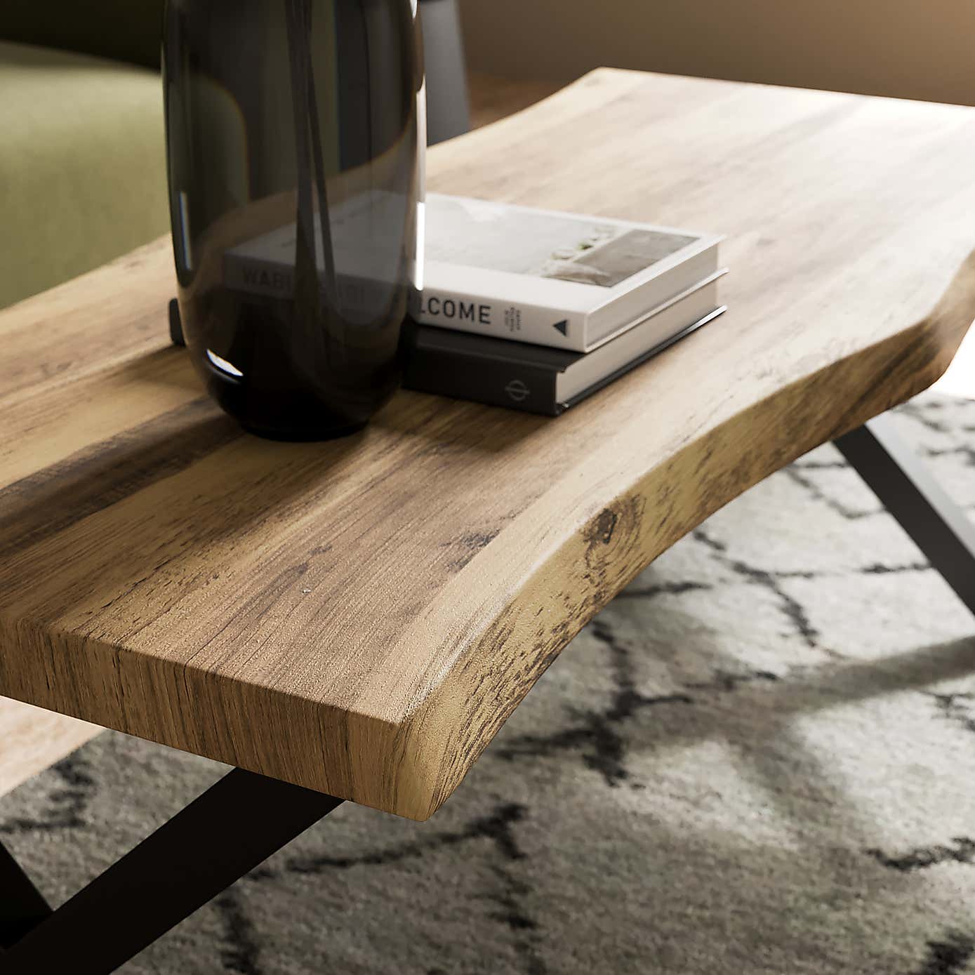 Ezra Coffee Table, Rustic Wood Effect