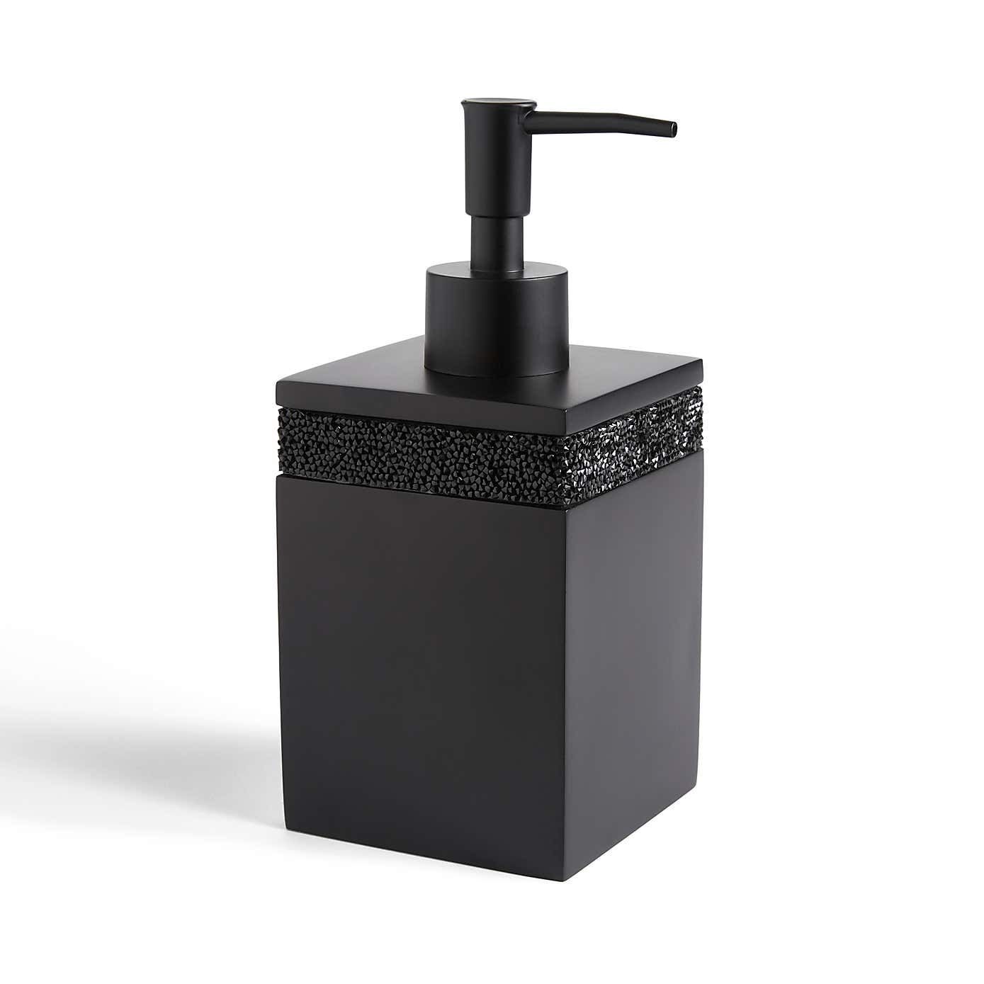 Sparkle Black Square Soap Dispenser
