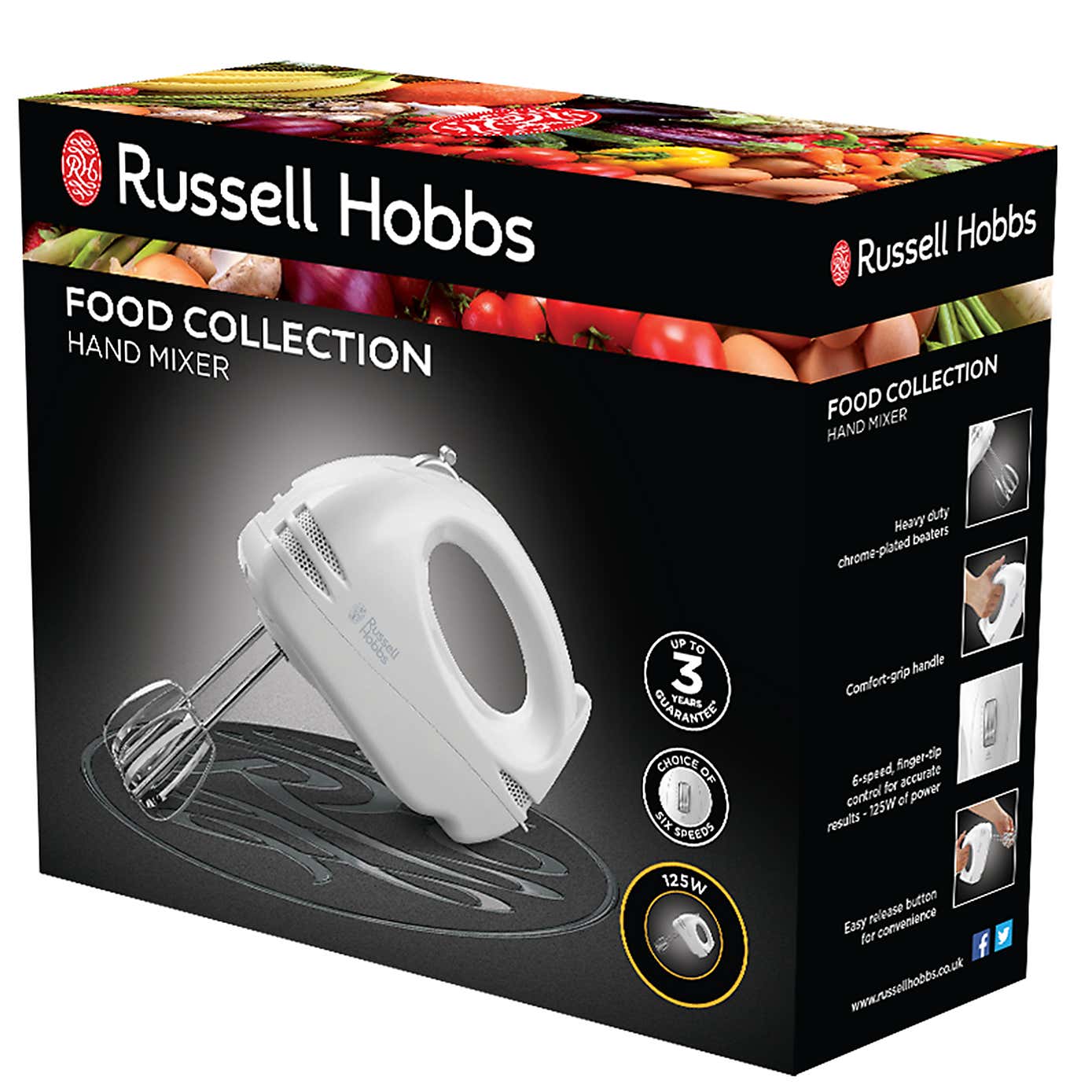 Russell Hobbs Food Collection White Hand Mixer