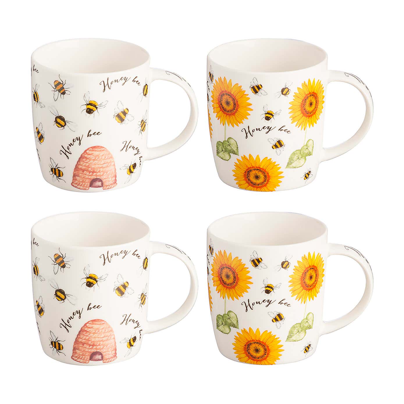 Price & Kensington Set of 4 Honey Bee Mugs