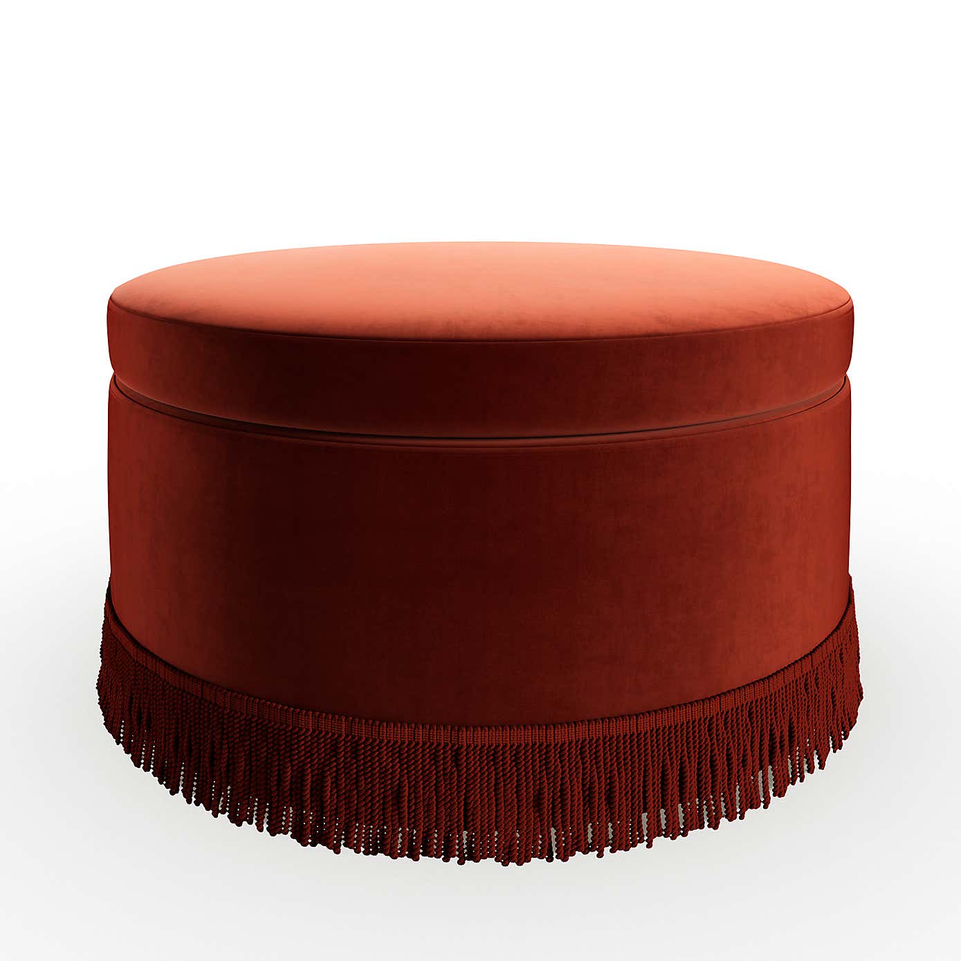 Round Tassel Velvet Storage Pouffe