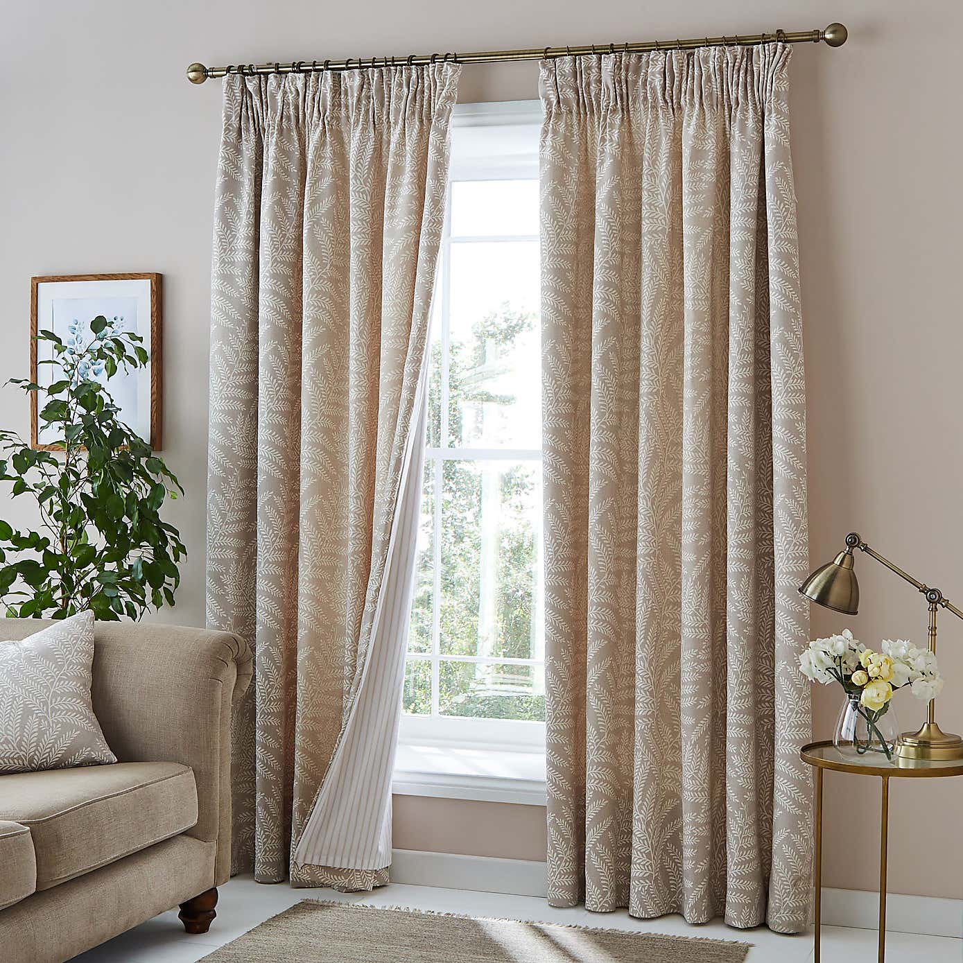 Twill Stripe Eyelet Curtain Linings