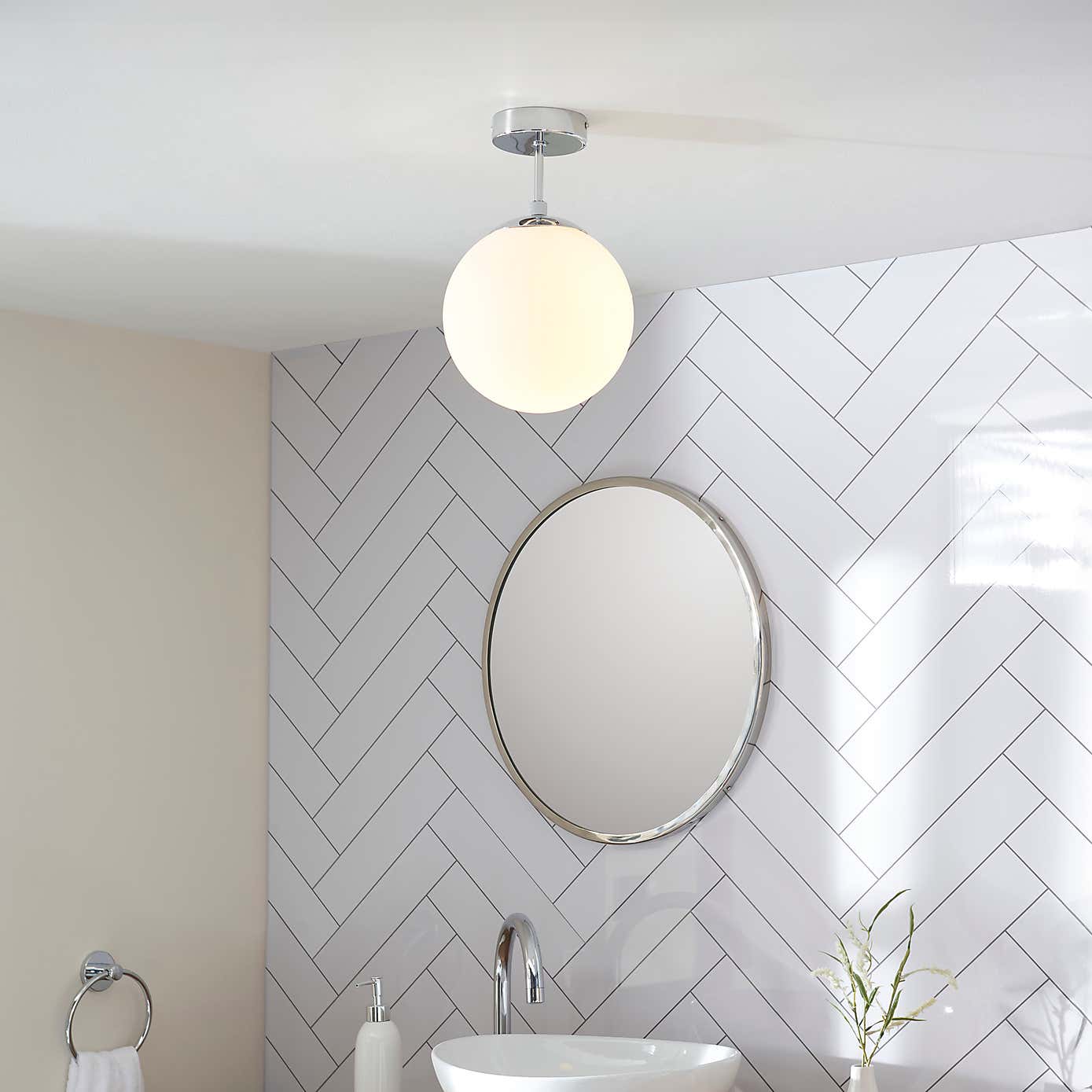 Sfera Bathroom Flush Ceiling Light