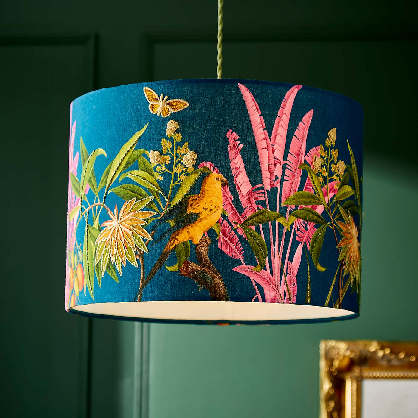 Tropical Paradise Embroidered Lamp Shade