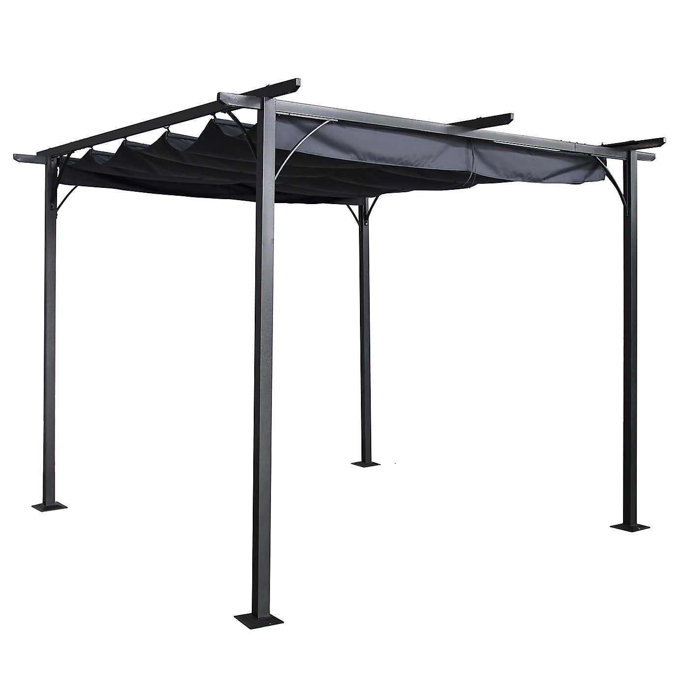 Prague 3.5m x 3.5m Grey Pergola