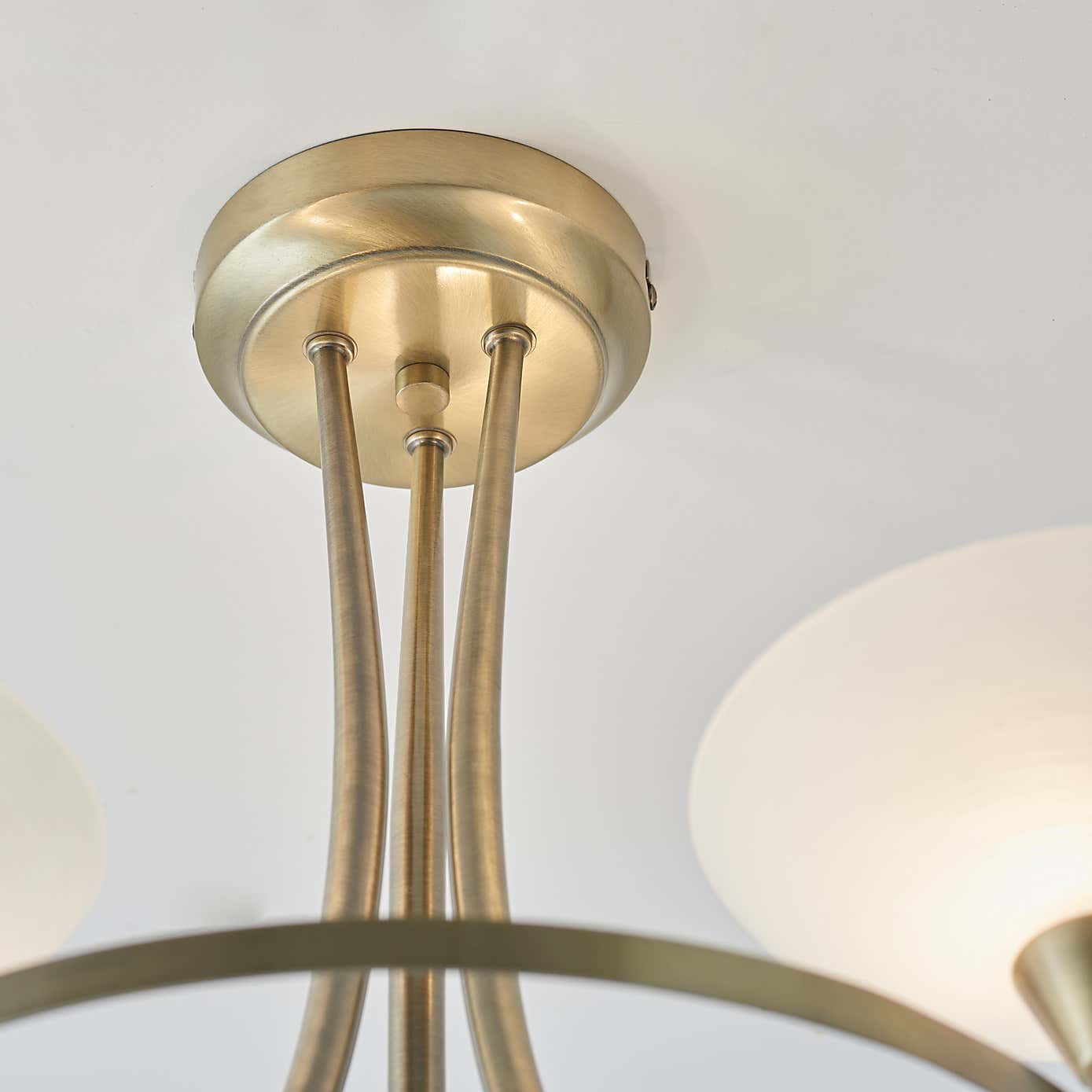 Vogue Cagney 3 Light Semi Flush Ceiling Fitting Chrome