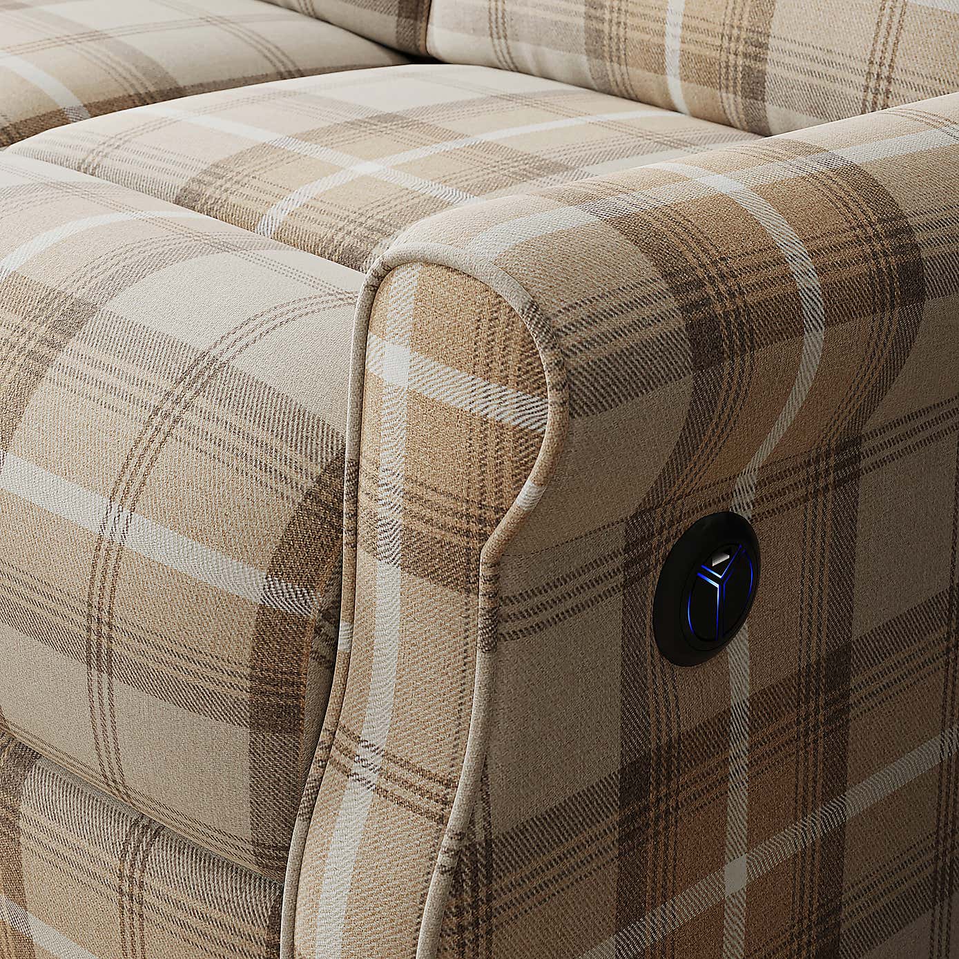 Edith 2 Seater Electric Recliner Check Print
