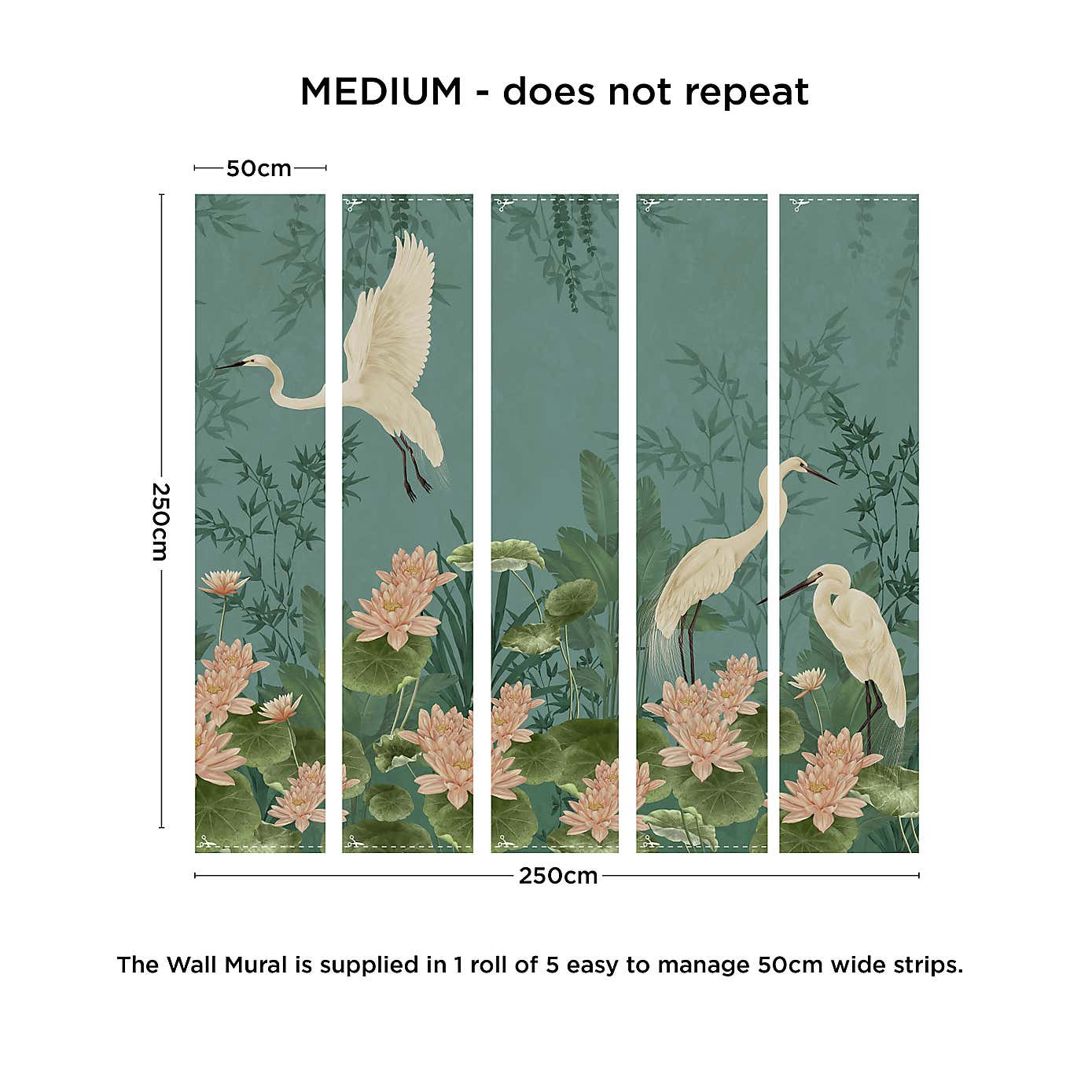 Cranberry and Laine Opulent Crane Wall Mural