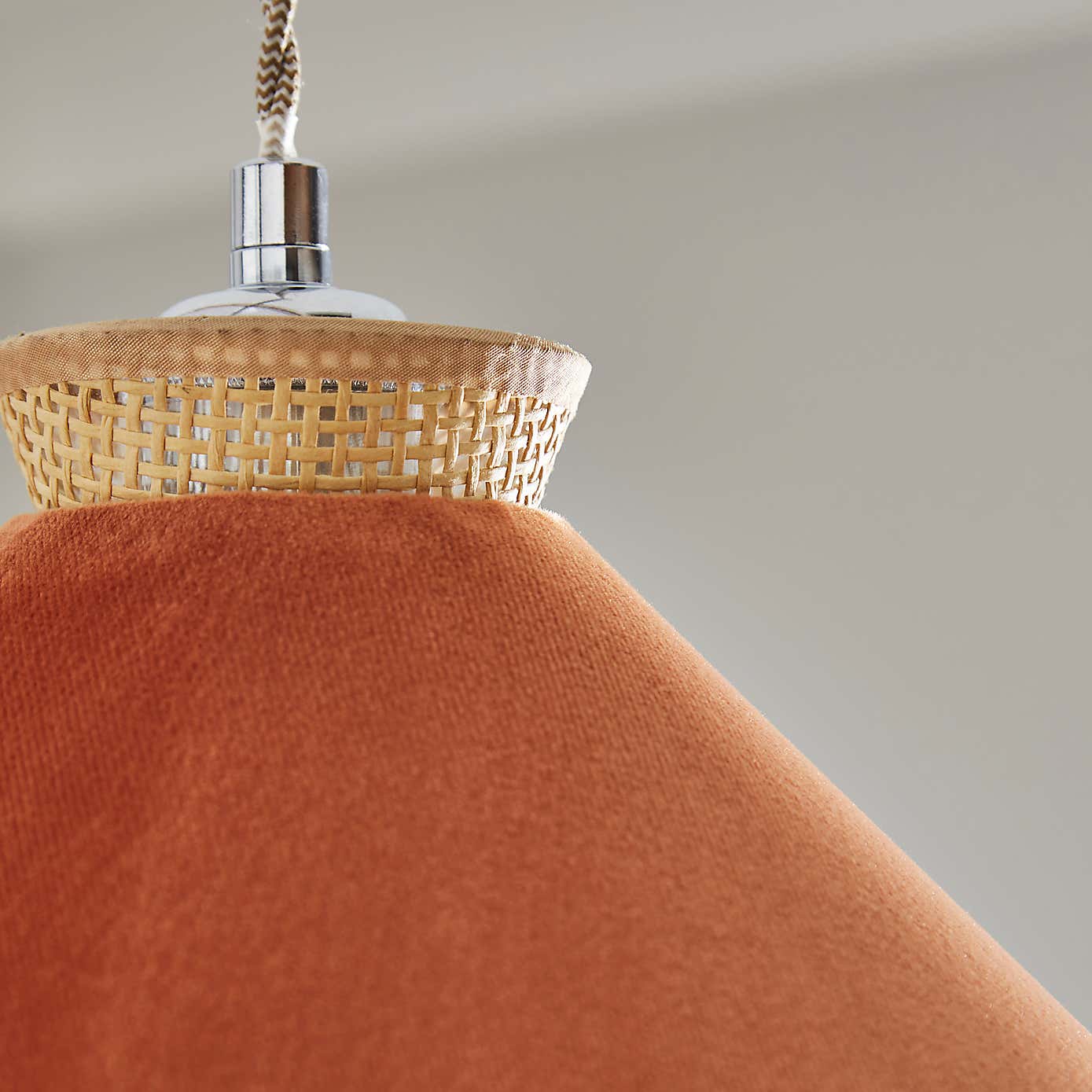 Phuket Recycled Velvet Rattan Lamp Shade