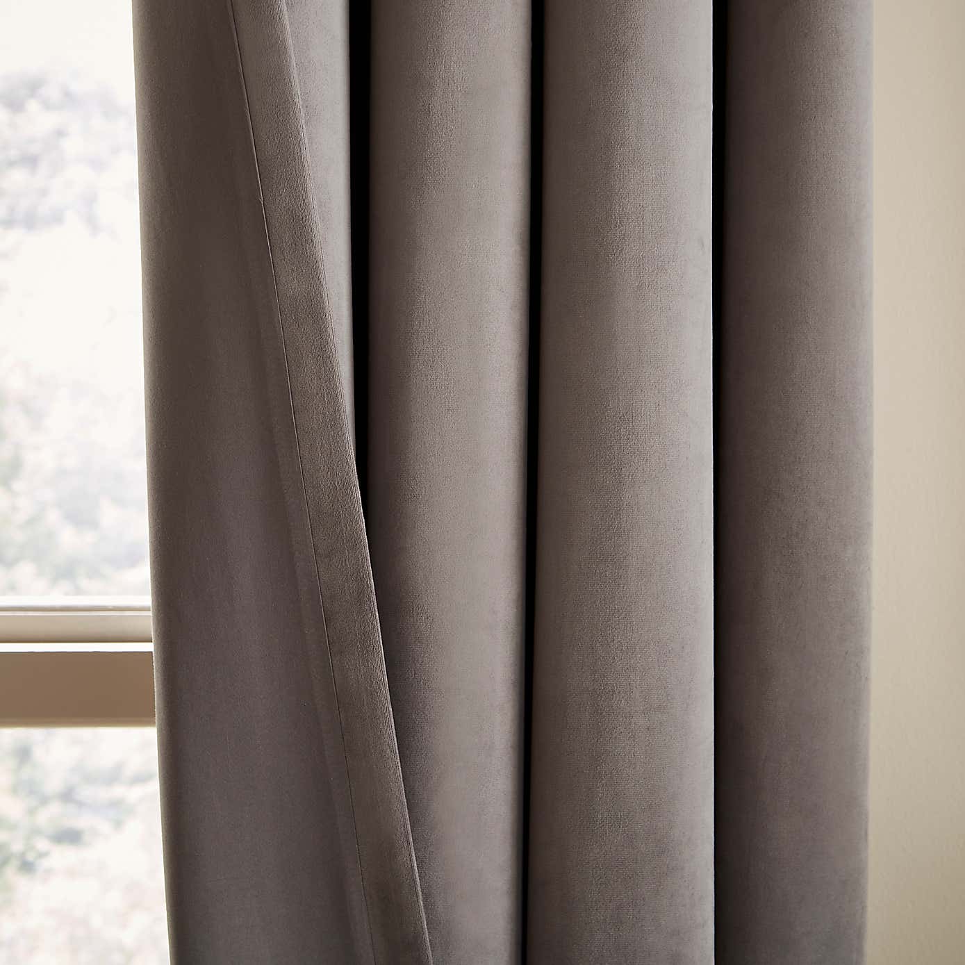 Recycled Velour Eyelet Curtains