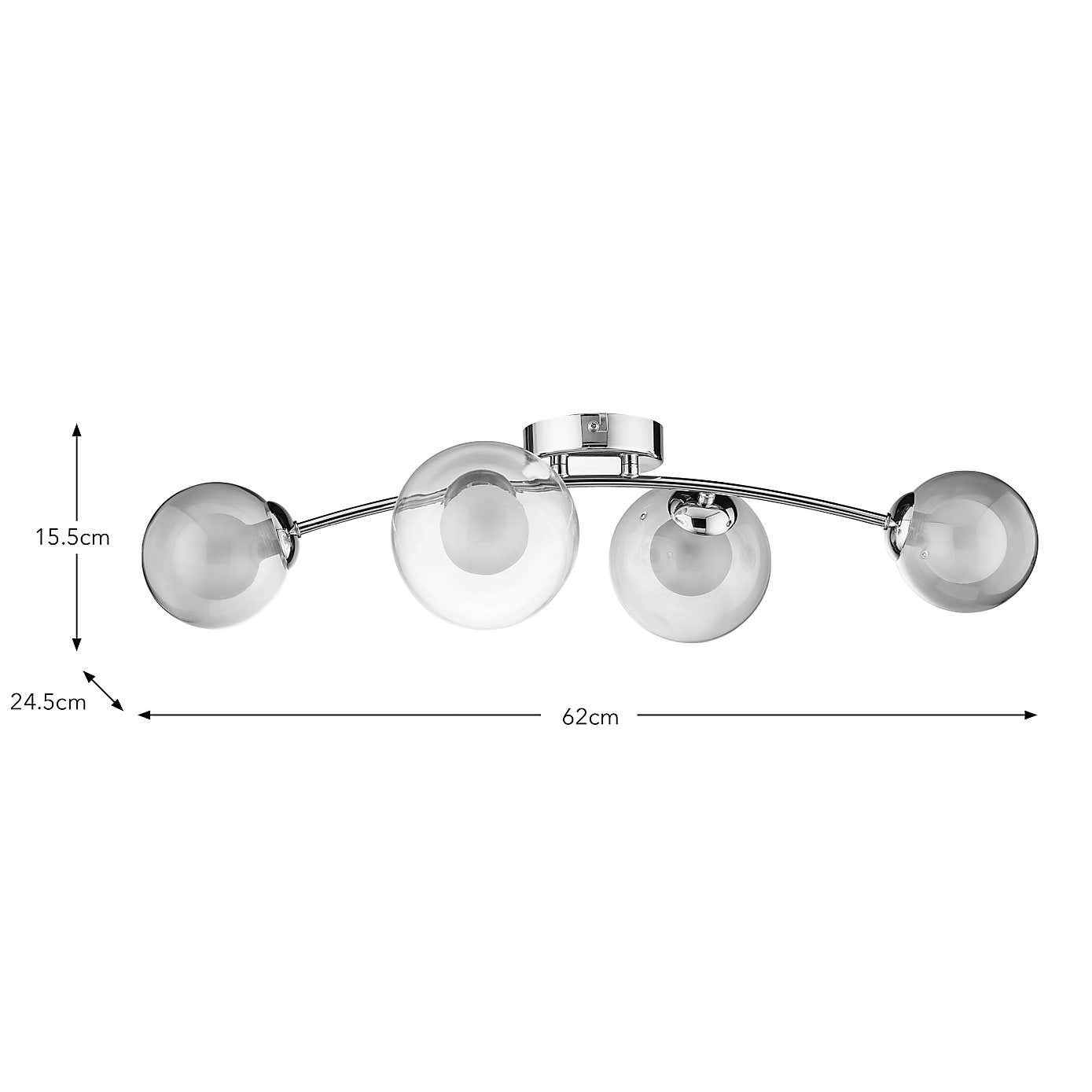 Eliza 4 Light Dimmable Semi Flush Ceiling Light