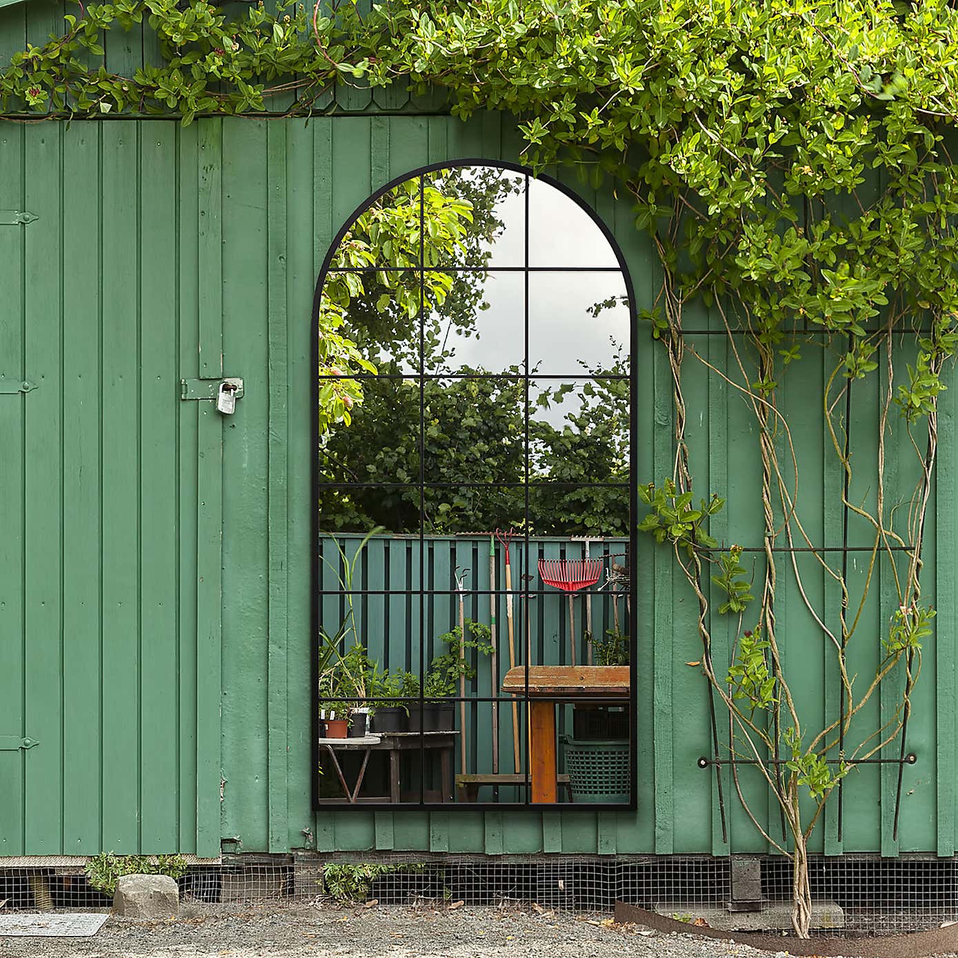 Arcus Arched Window Indoor Outdoor Full Length Wall Mirror