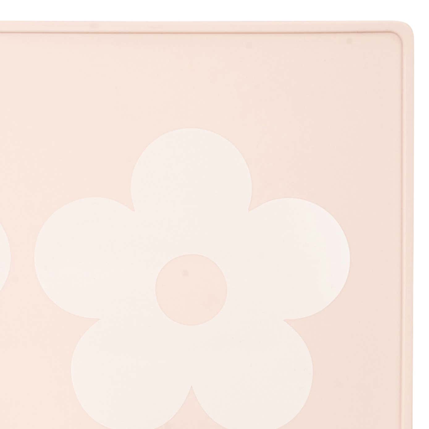 Silicone Pink Flowers Pet Placement Mat