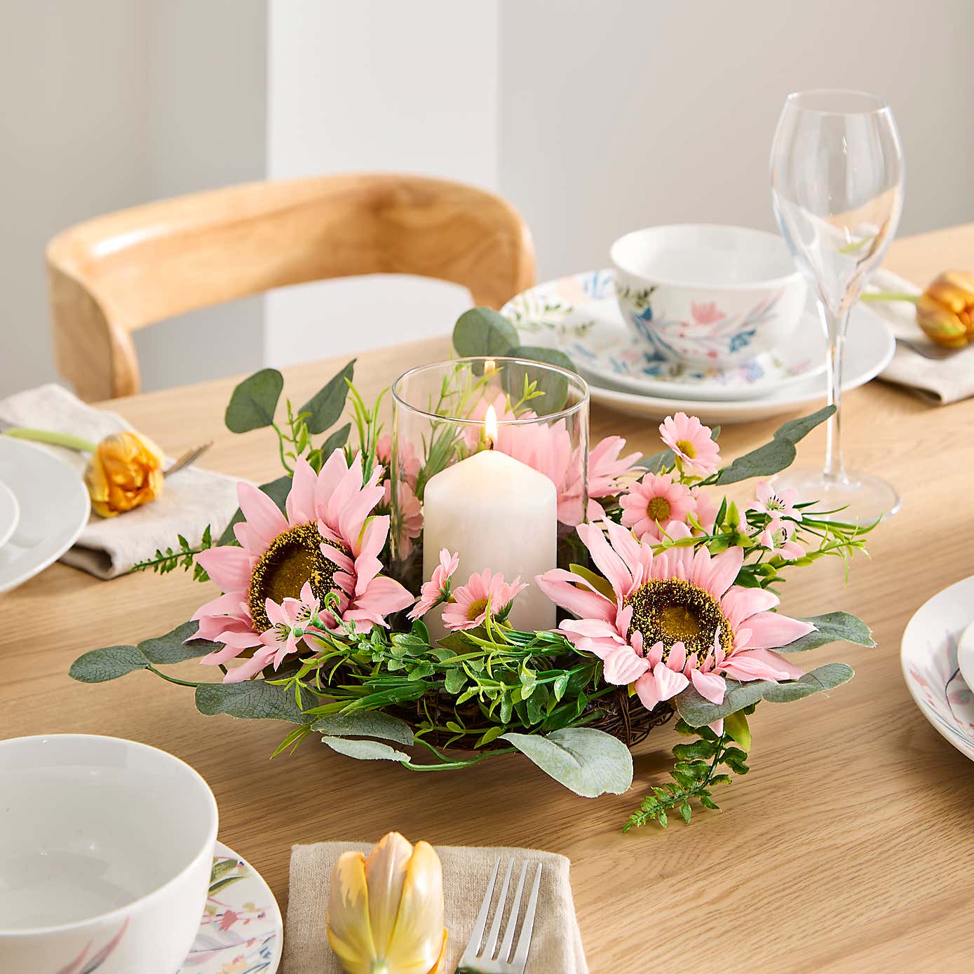 Sunflower Candle Wreath