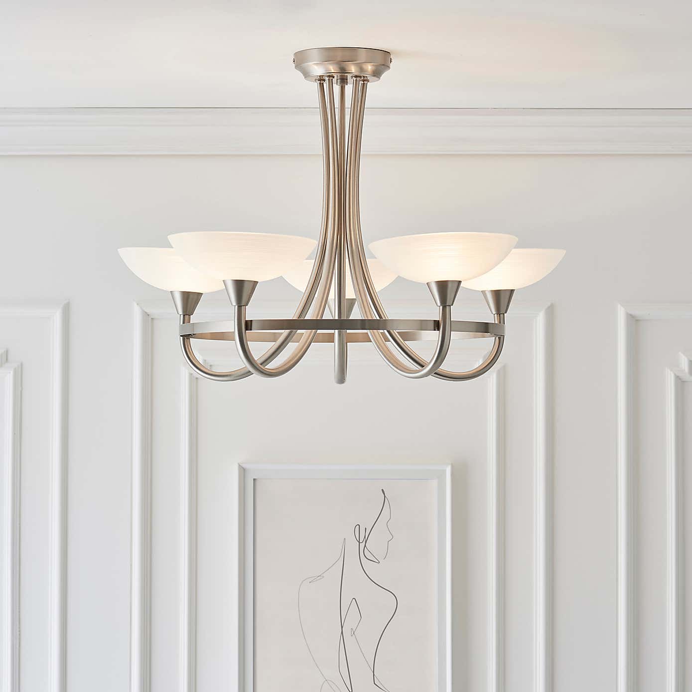 Vogue Cagney 5 Light Semi Flush Ceiling Fitting