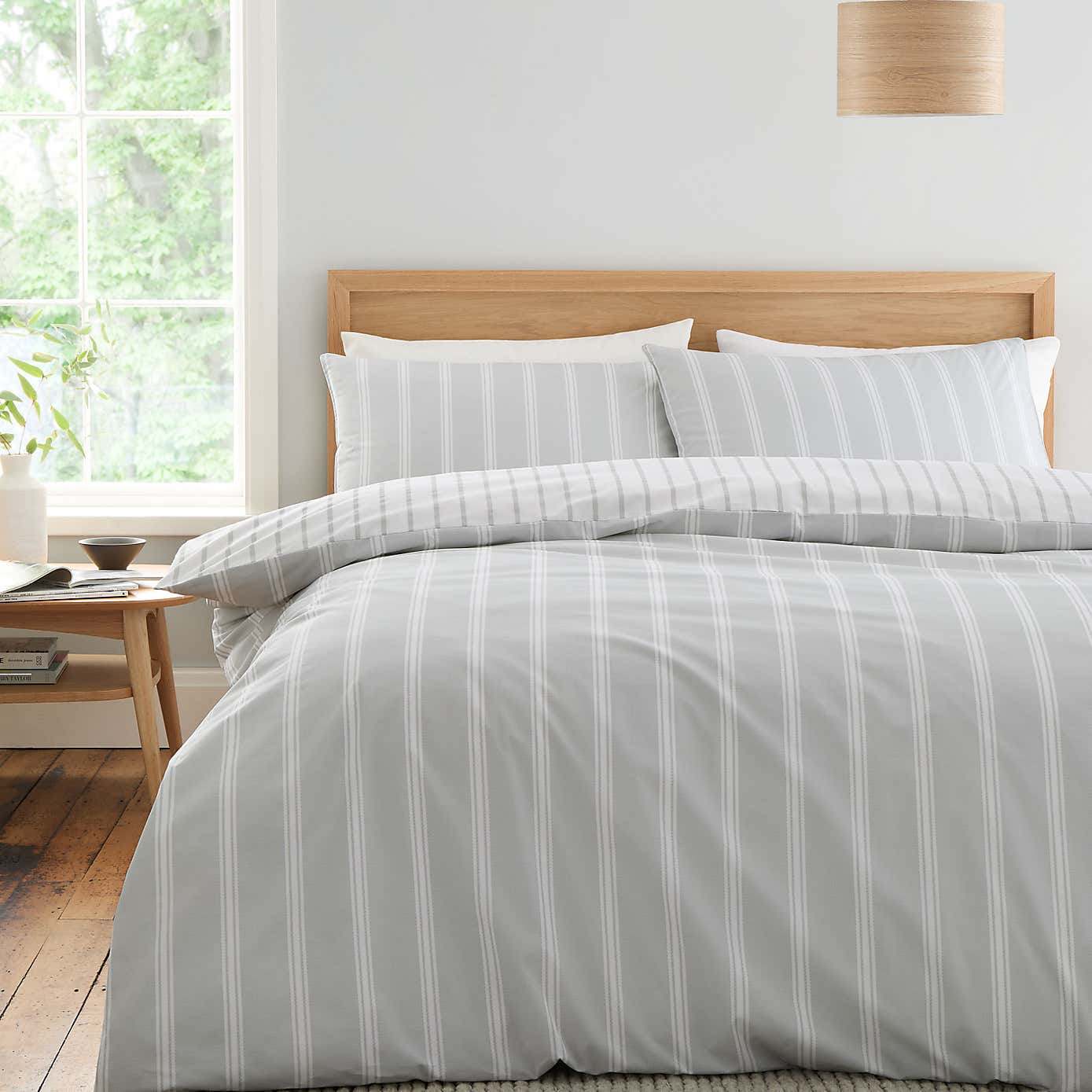Bianca Ashford Stripe Reversible Duvet Cover & Pillowcase Set