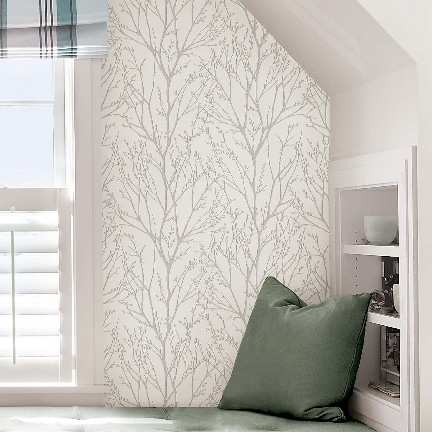 NuWallpaper Treetops Grey Self Adhesive Wallpaper