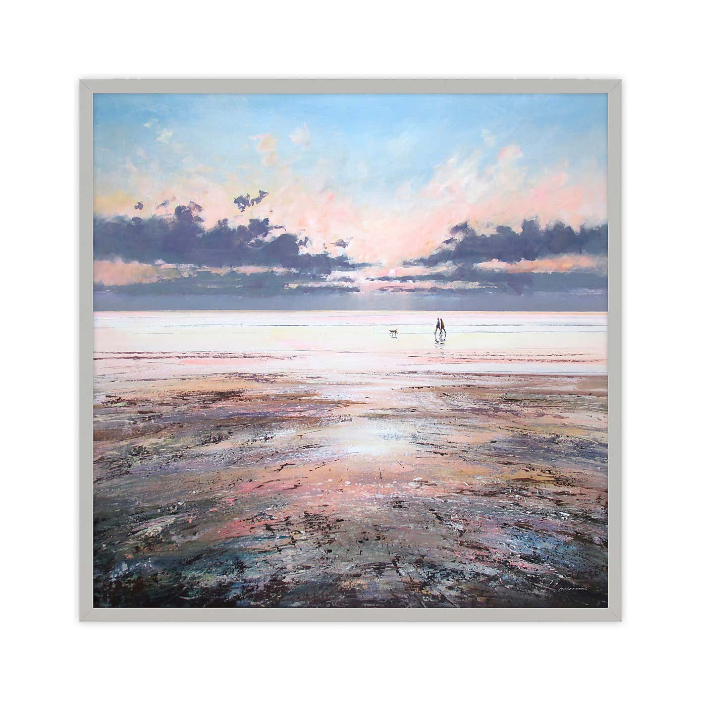 Figures At Dusk Framed Print