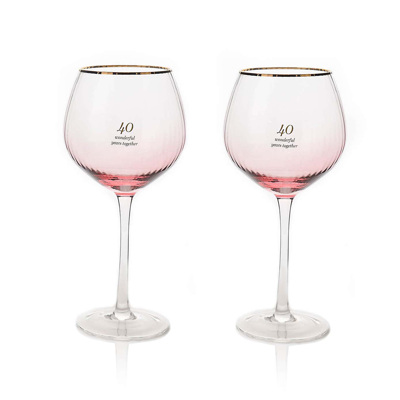 Amore Set of 2 40th Anniversary Gin Glasses