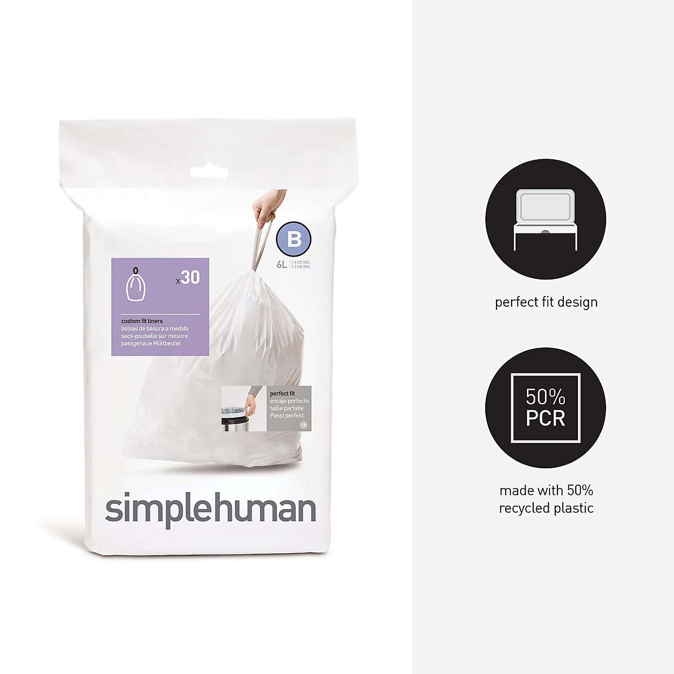 simplehuman B 6 Litre Bin Liners
