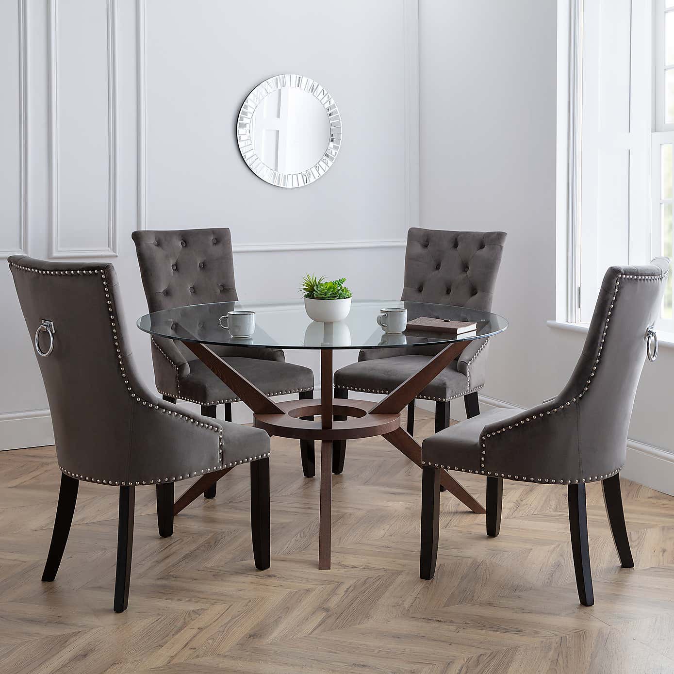 Chelsea Large Round Glass Dining Table