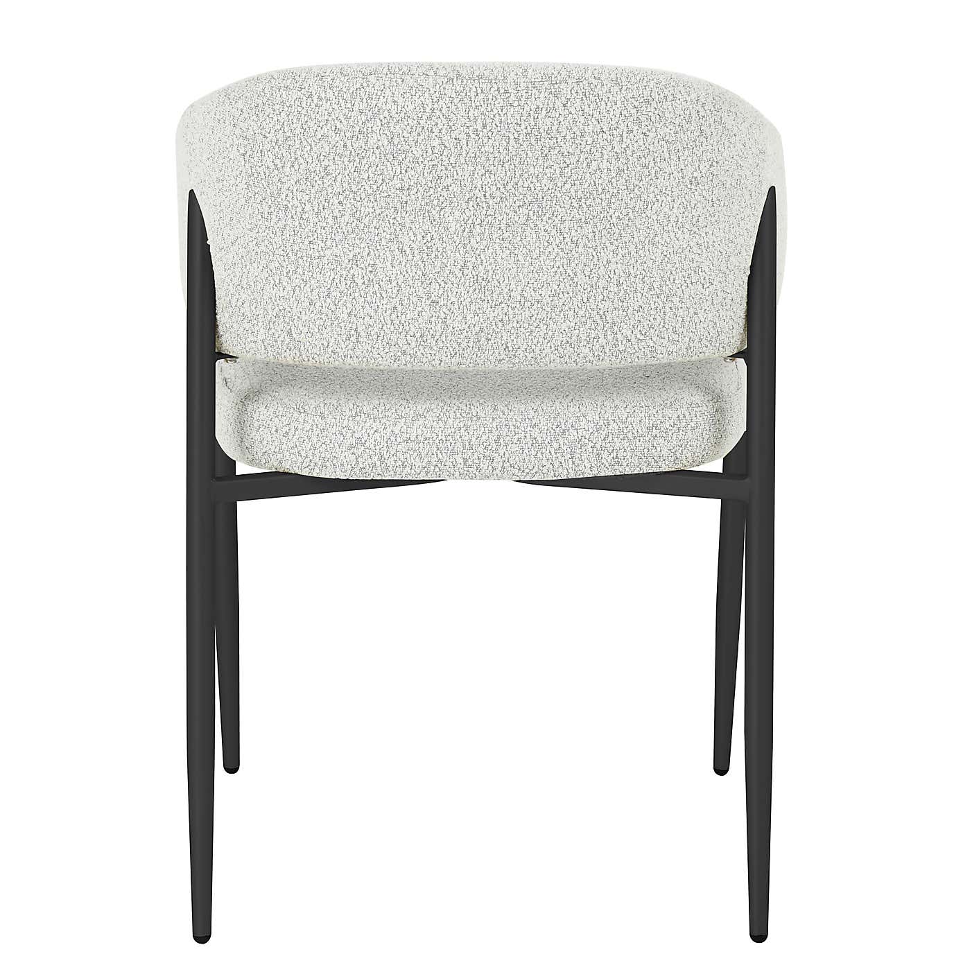 Set of 2 Indus Valley Herbie Curved Back Boucle Dining Chairs