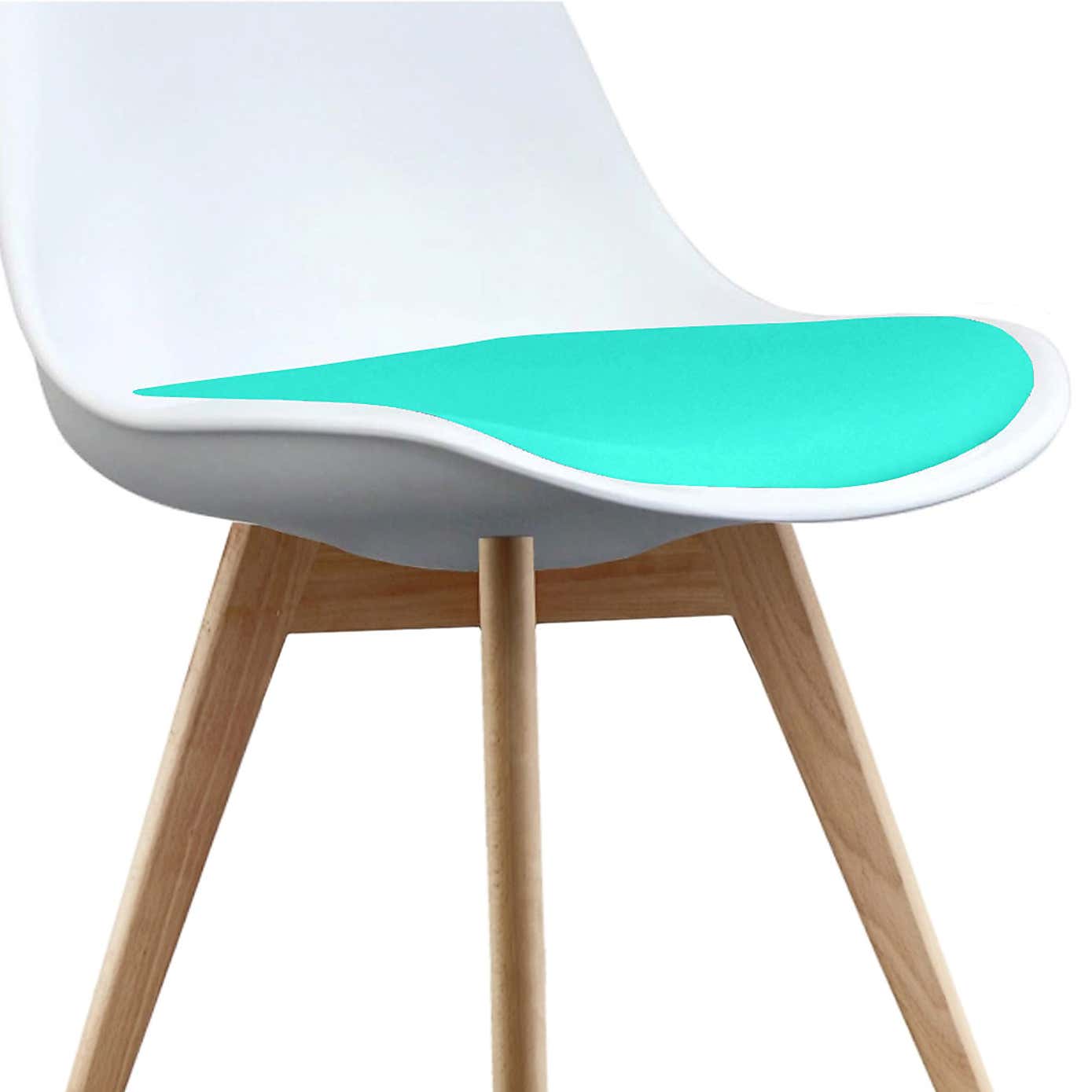 Fusion Living Soho White Plastic Dining Chair with Squared Legs