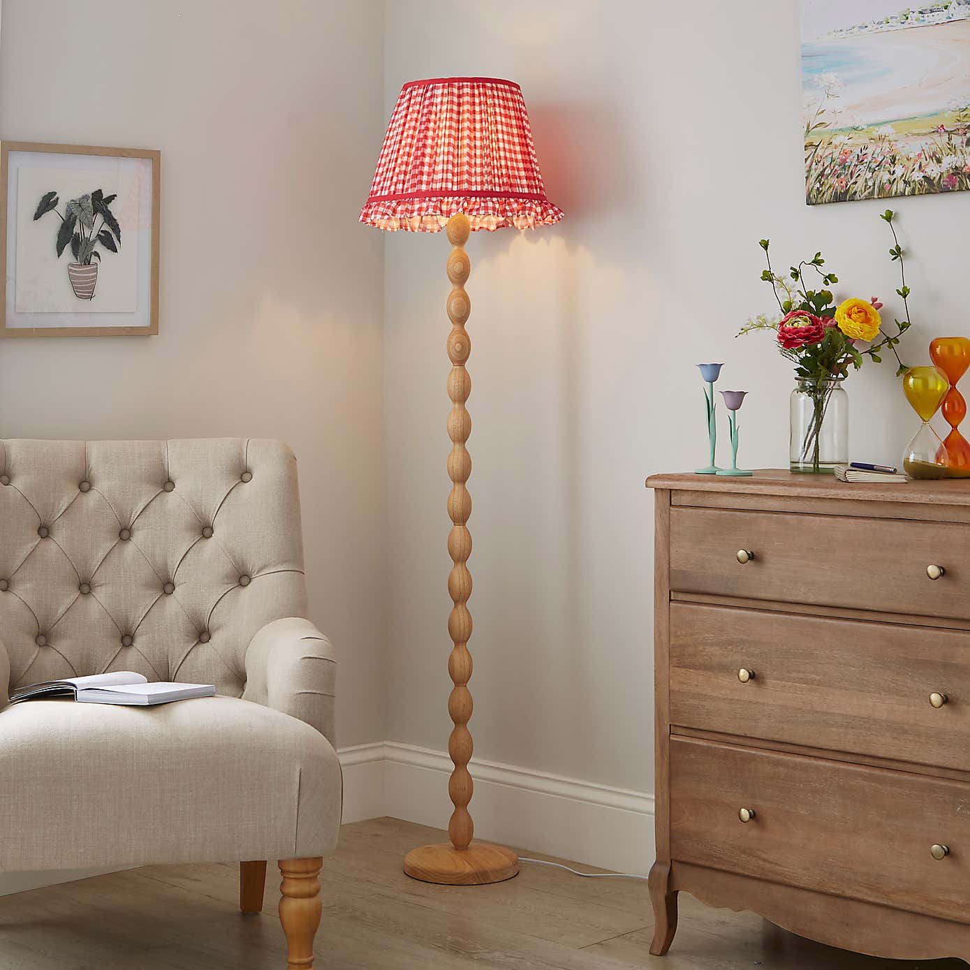Carys Frilled Gingham Lamp Shade