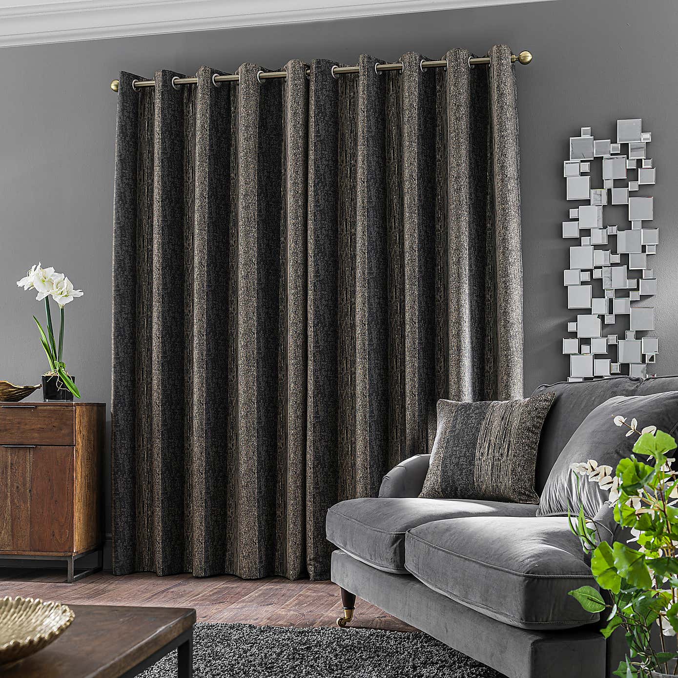 Alexandria Stripe Eyelet Curtains