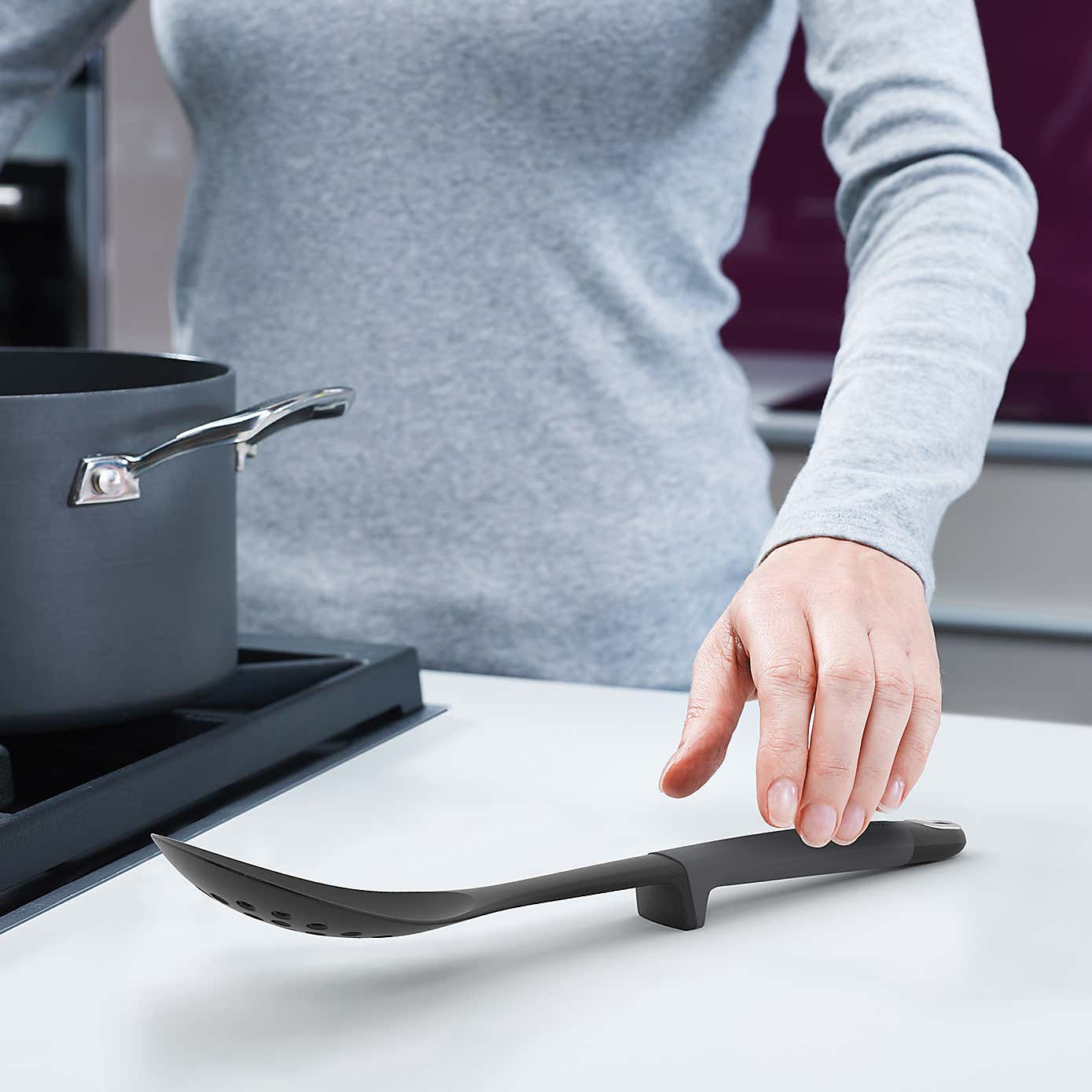 Joseph Joseph Elevate Grey 6 Piece Utensil Set and Carousel