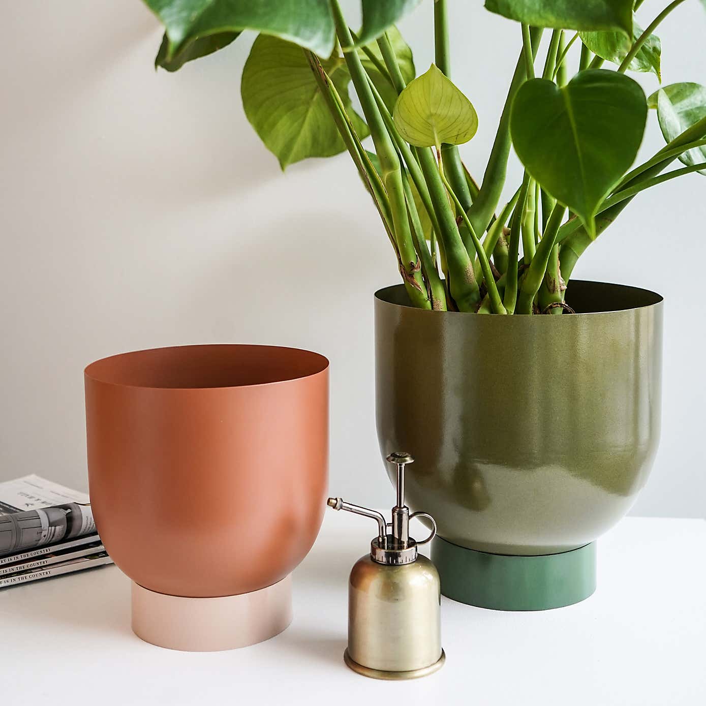 Set of 2 Austin Dual Metal Planters