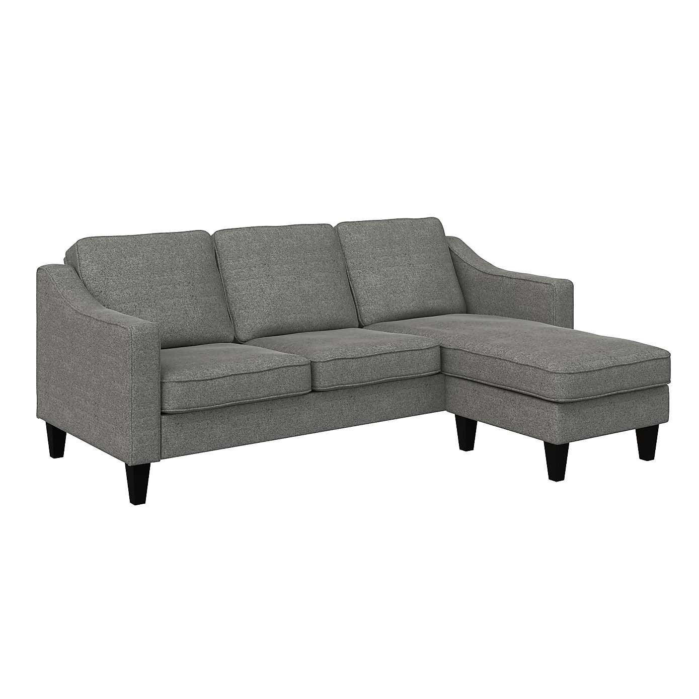 Brighton Linen Sectional Sofa Grey