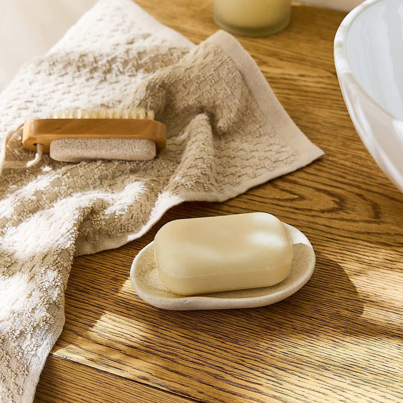 Cream Ceramic Soap Dish