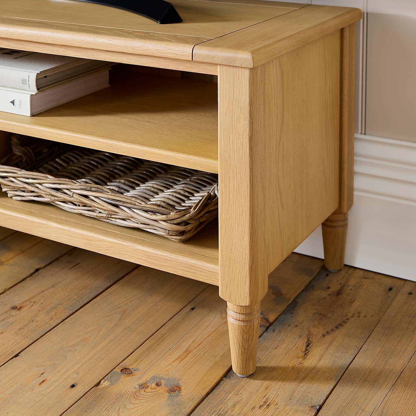 Churchgate Walcote Open Small TV Unit for TVs up to ", Oak